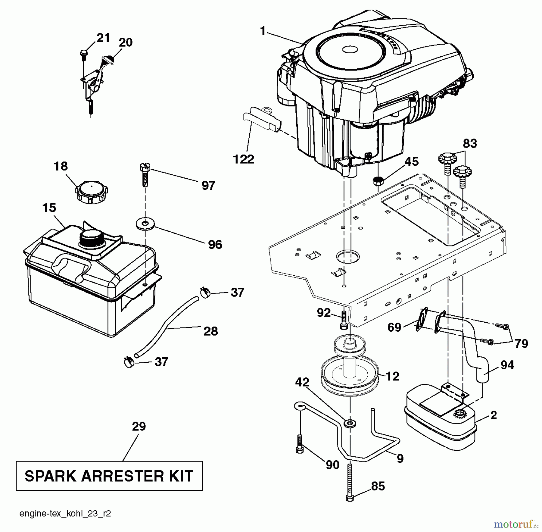 Husqvarna Rasen und Garten Traktoren LT 154 (96041024001) - Husqvarna Lawn Tractor (2012-08 & After) ENGINE