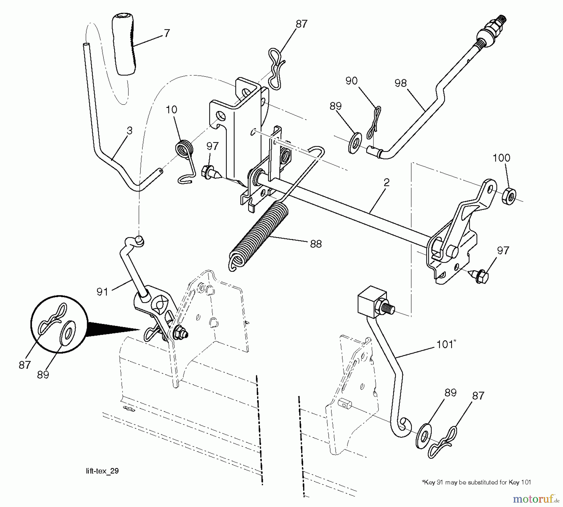 Husqvarna Rasen und Garten Traktoren LT 154 (96041024001) - Husqvarna Lawn Tractor (2012-08 & After) MOWER LIFT / DECK LIFT