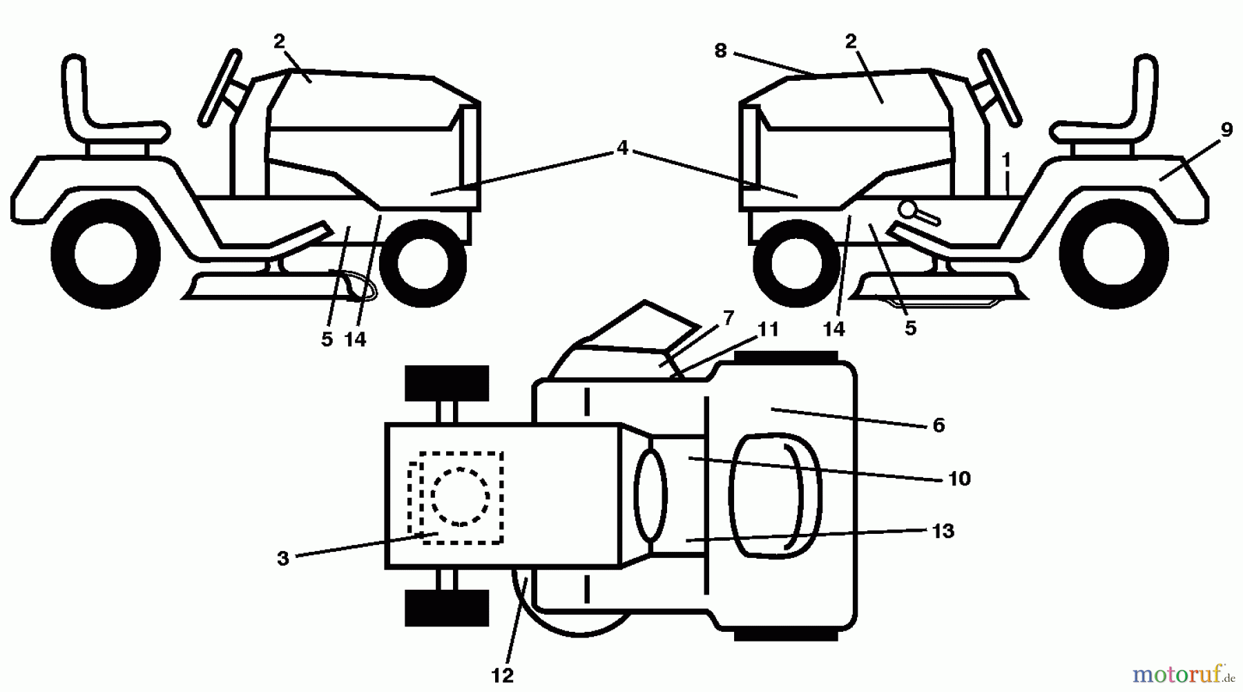 Husqvarna Rasen und Garten Traktoren LT 154 (96041024101) - Husqvarna Lawn Tractor (2012-07 & After) DECALS
