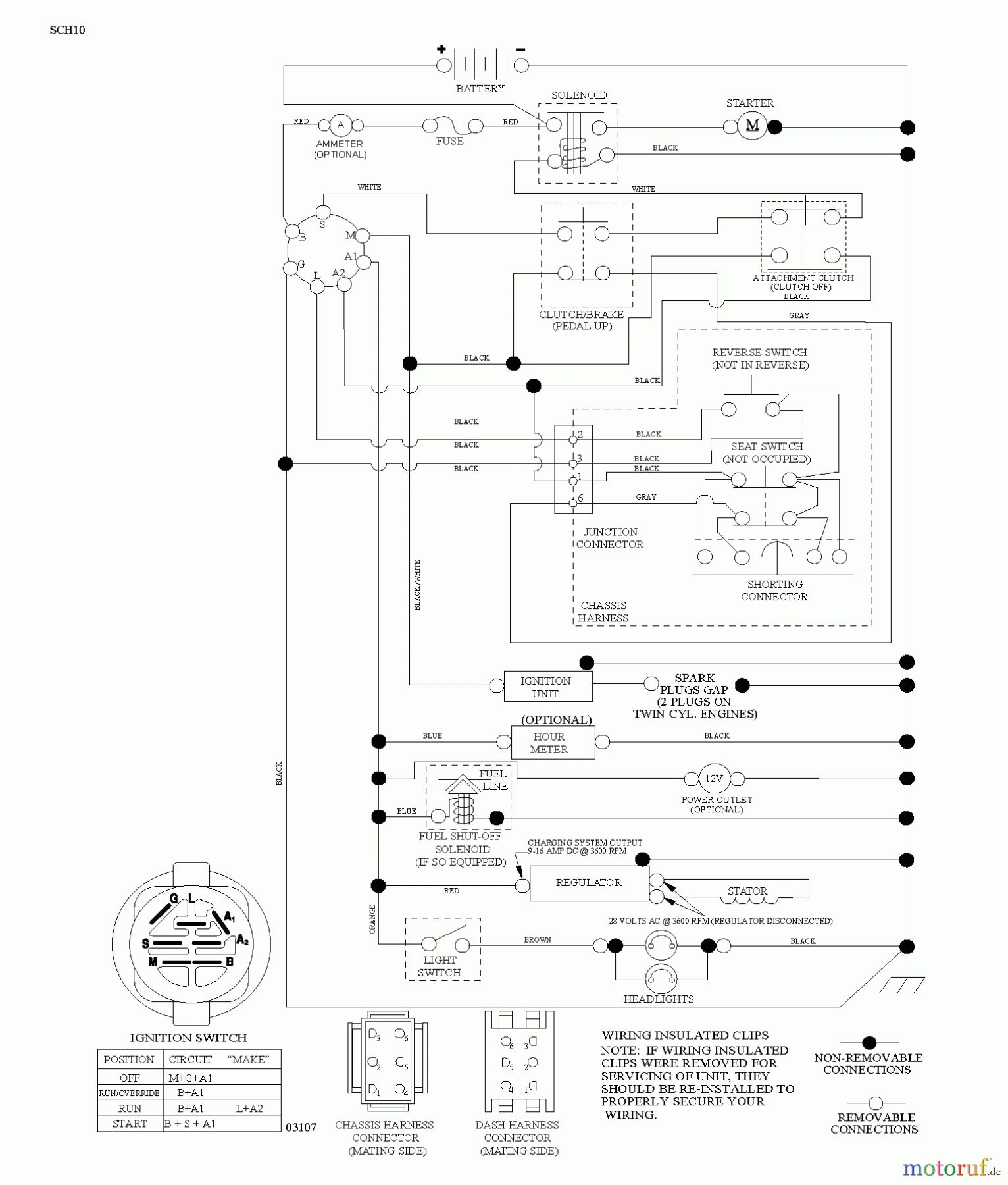 Husqvarna Rasen und Garten Traktoren LT 154 (96041024001) - Husqvarna Lawn Tractor (2012-08 & After) SCHEMATIC