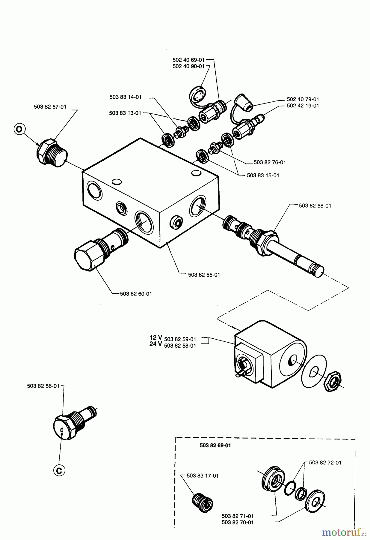 Husqvarna Zubehör, Sägen 250 PS - Husqvarna Pruning Saw Control Valve Block (1995-10 & After) Control Valve Block