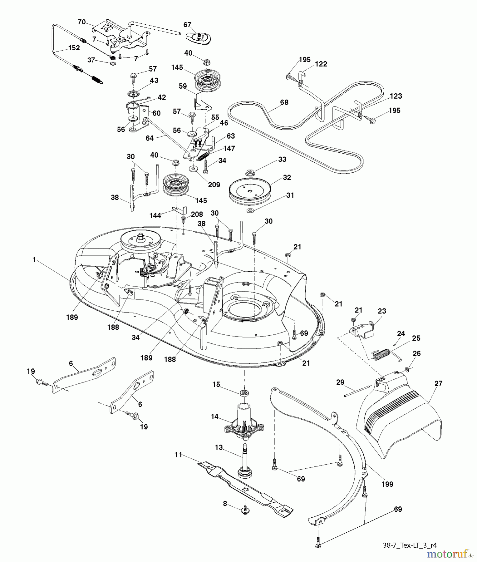 Husqvarna Rasen und Garten Traktoren LT 1597 (96041005009) - Husqvarna Lawn Tractor (2011-04 & After) MOWER DECK / CUTTING DECK