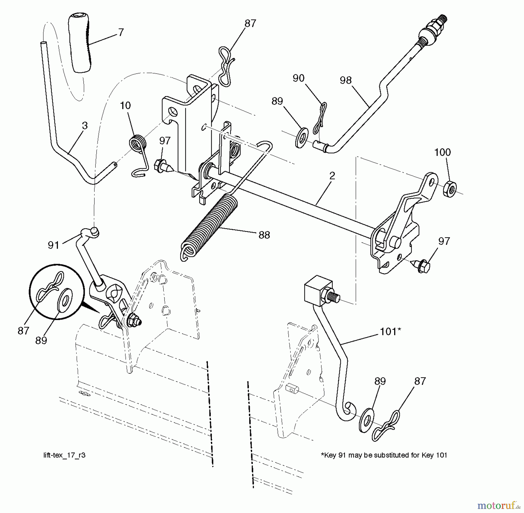 Husqvarna Rasen und Garten Traktoren LT 1597 (96041005011) - Husqvarna Lawn Tractor (2012-11 & After) MOWER LIFT / DECK LIFT