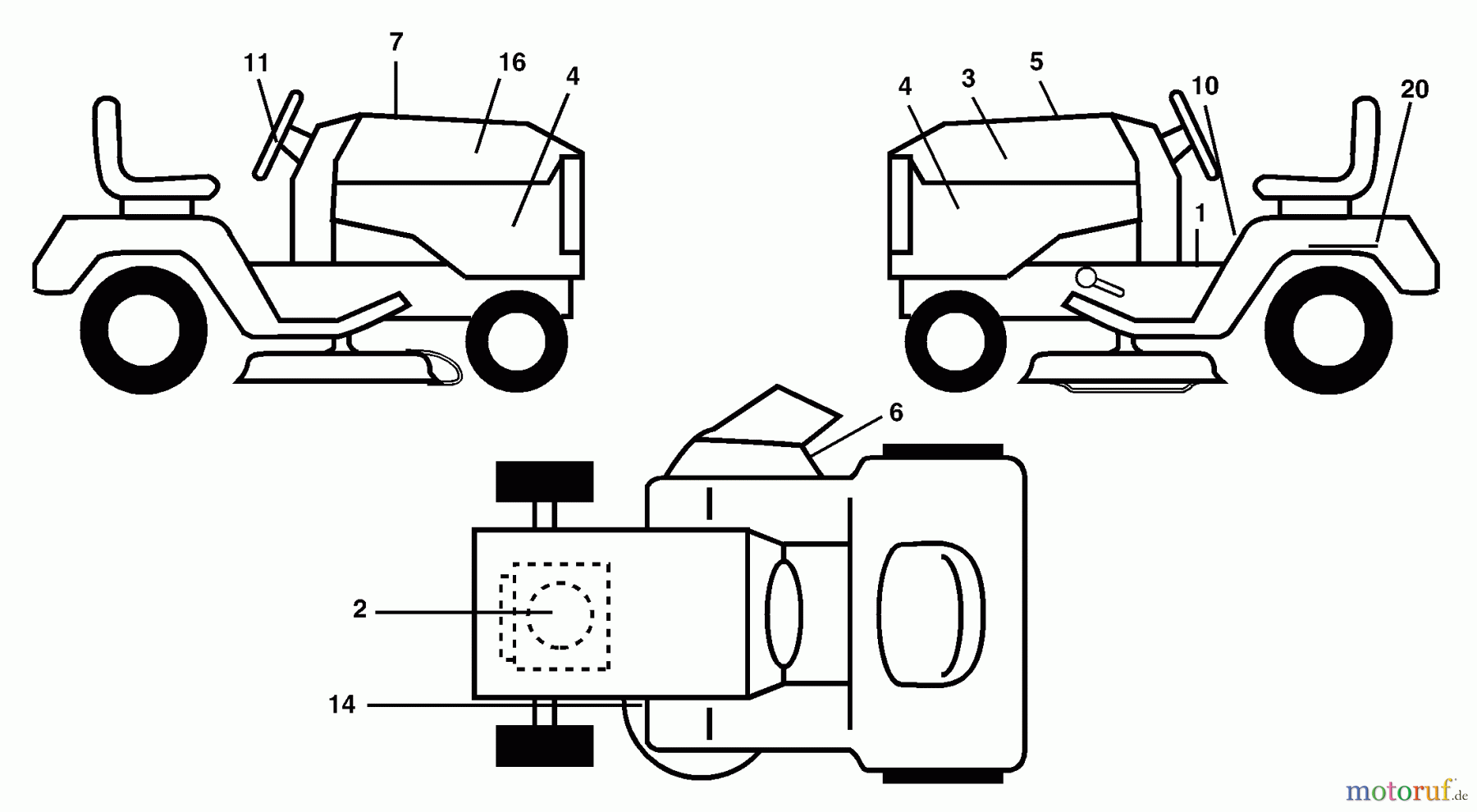 Husqvarna Rasen und Garten Traktoren LT 16542 (96013001900) - Husqvarna Lawn Tractor (2006-02 & After) Decals