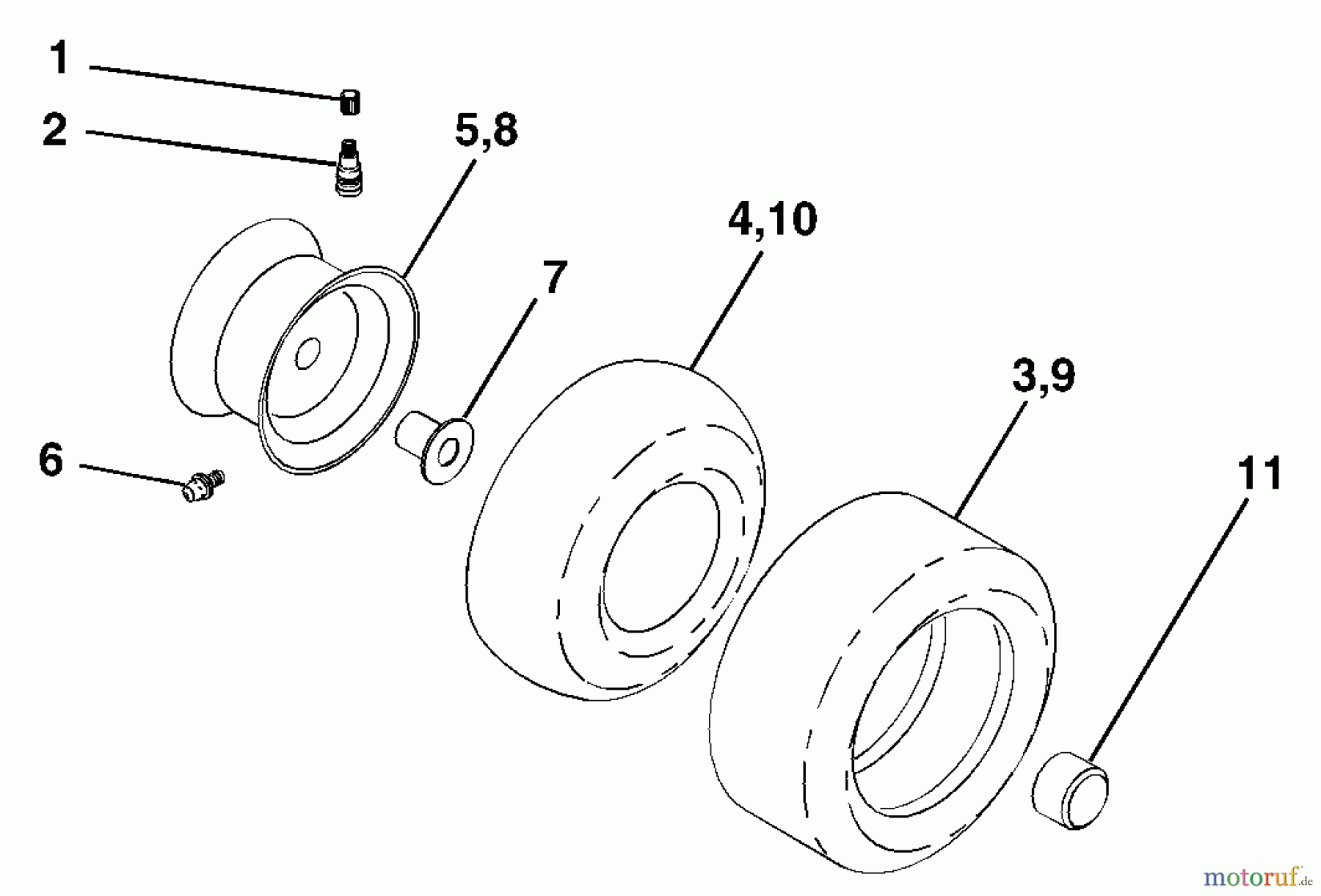 Husqvarna Rasen und Garten Traktoren LT 16542 (96013001900) - Husqvarna Lawn Tractor (2006-02 & After) Wheels And Tires