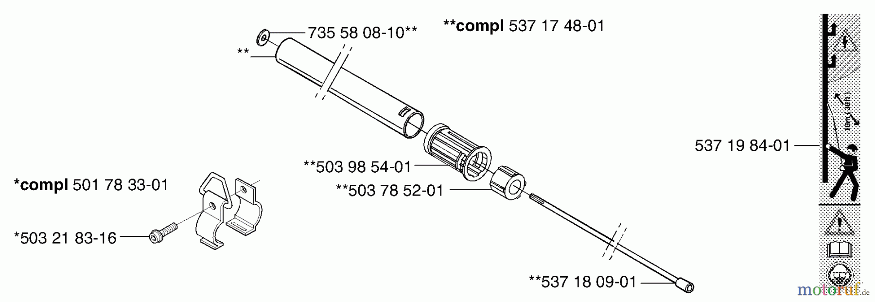 Husqvarna Zubehör, Sägen 323 P4 - Husqvarna Saw Attachment (2002-05 & After) Shaft/Tube Saw Attachment
