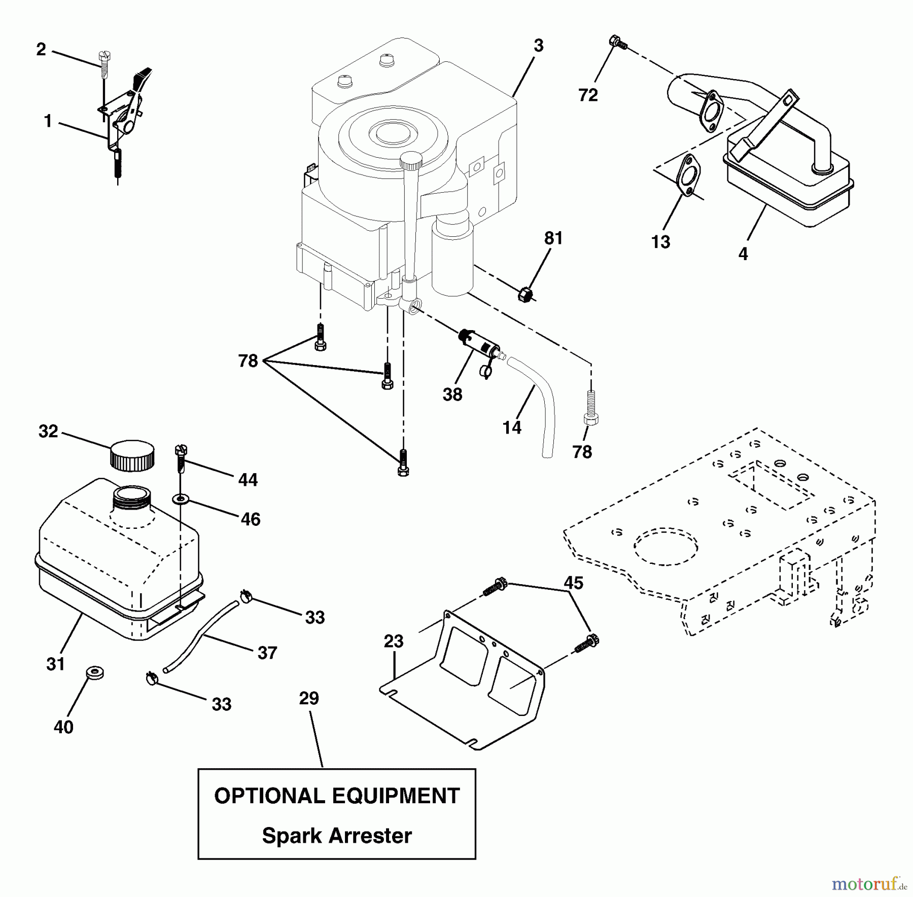 Husqvarna Rasen und Garten Traktoren LT 18542 A (954571748) - Husqvarna Lawn Tractor (2003-11 & After) Engine