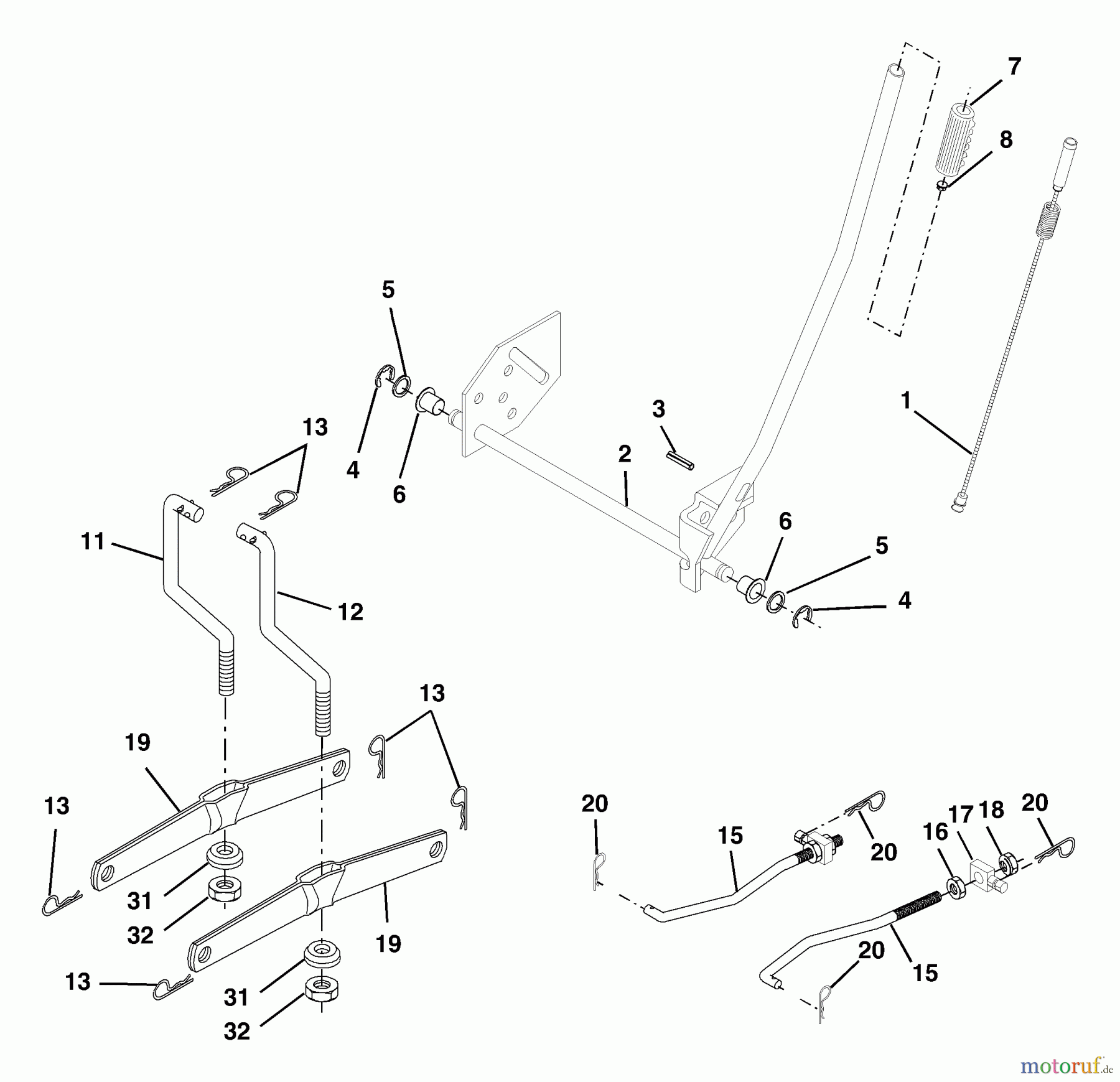 Husqvarna Rasen und Garten Traktoren LT 18542 A (954571748) - Husqvarna Lawn Tractor (2003-11 & After) Mower Lift