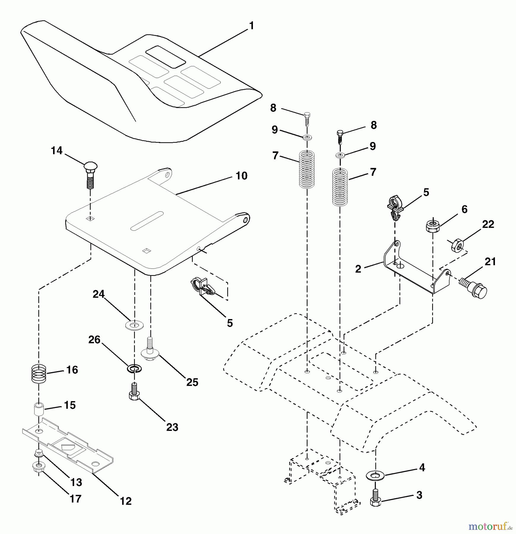Husqvarna Rasen und Garten Traktoren LT 18542 A (954571748) - Husqvarna Lawn Tractor (2003-11 & After) Seat Assembly