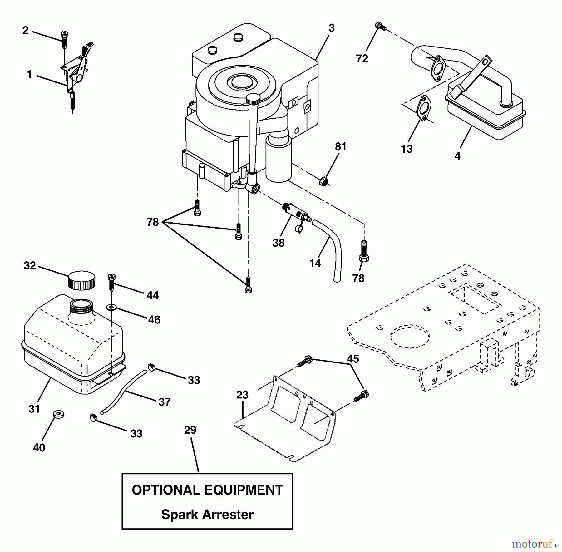 Husqvarna Rasen und Garten Traktoren LT 18542 B (954571748) - Husqvarna Lawn Tractor (2004-02 & After) Engine