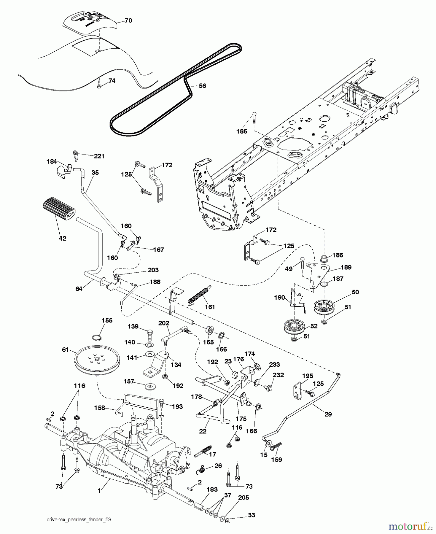 Husqvarna Rasen und Garten Traktoren LT 1942 (96041031500) - Husqvarna Lawn Tractor (2012-07 & After) DRIVE