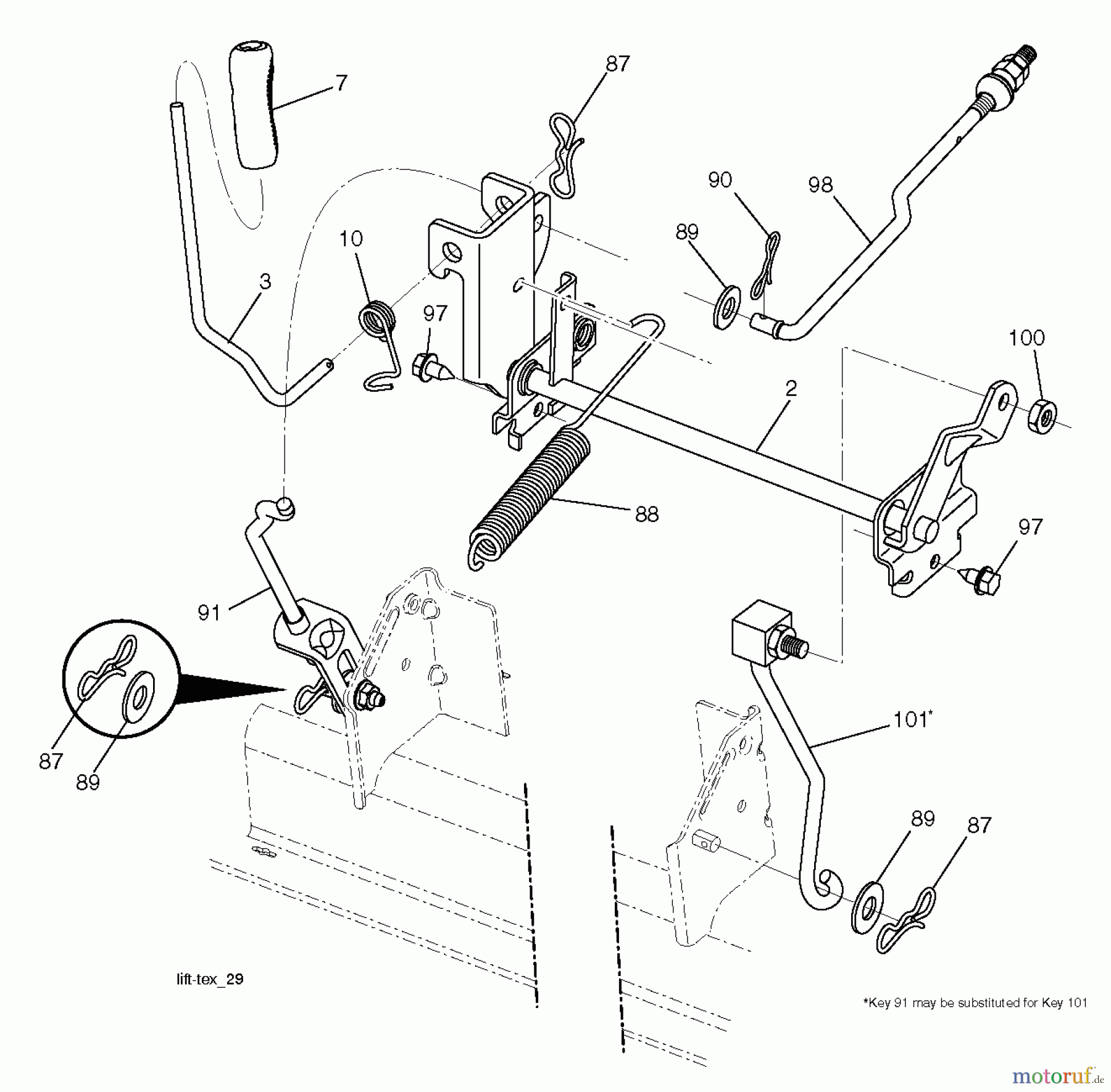 Husqvarna Rasen und Garten Traktoren LT 152 (96041002907) - Husqvarna Lawn Tractor (2011-07 & After) MOWER LIFT / DECK LIFT
