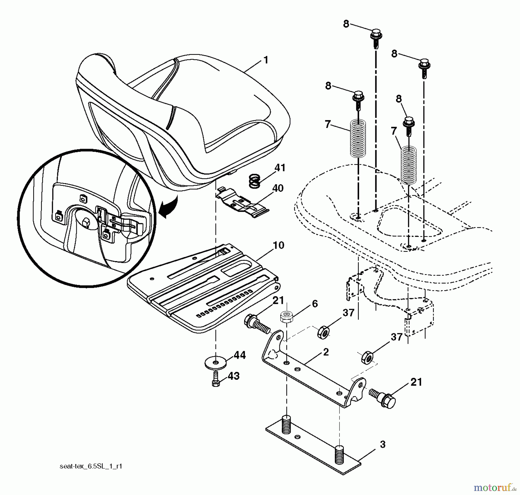  Husqvarna Rasen und Garten Traktoren LT 1942 (96041031500) - Husqvarna Lawn Tractor (2012-07 & After) SEAT