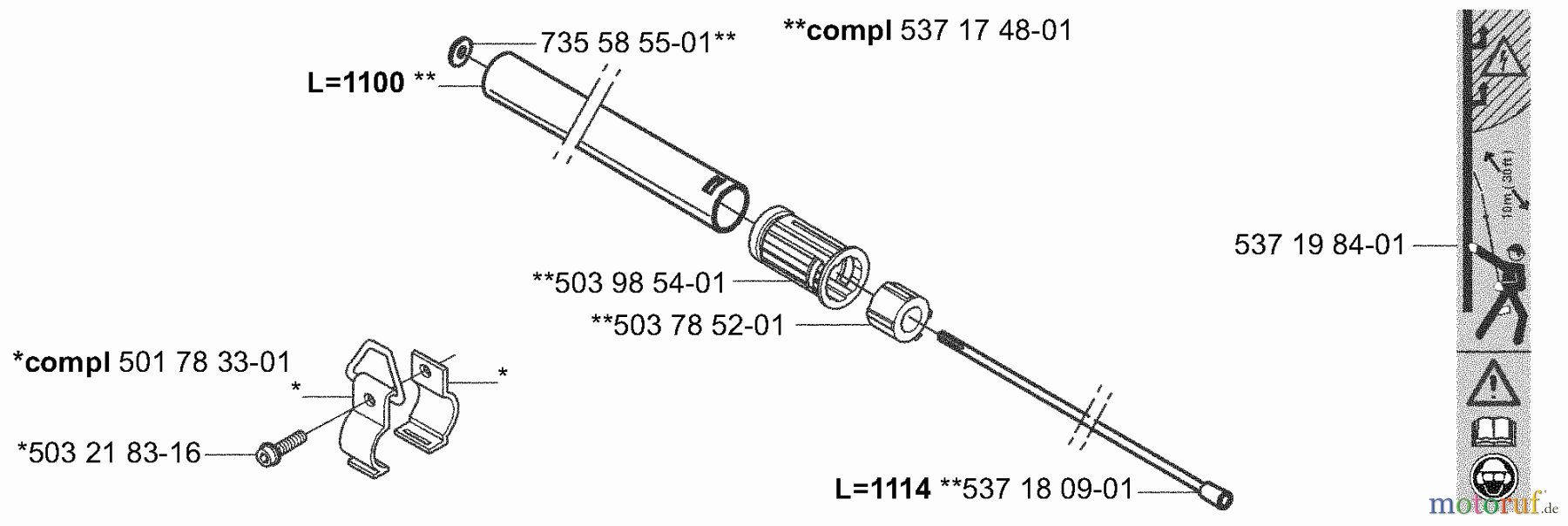 Husqvarna Zubehör, Sägen 326 P5X - Husqvarna Saw Attachment (2004-06 to 2006-06) Shaft / Tube - 43