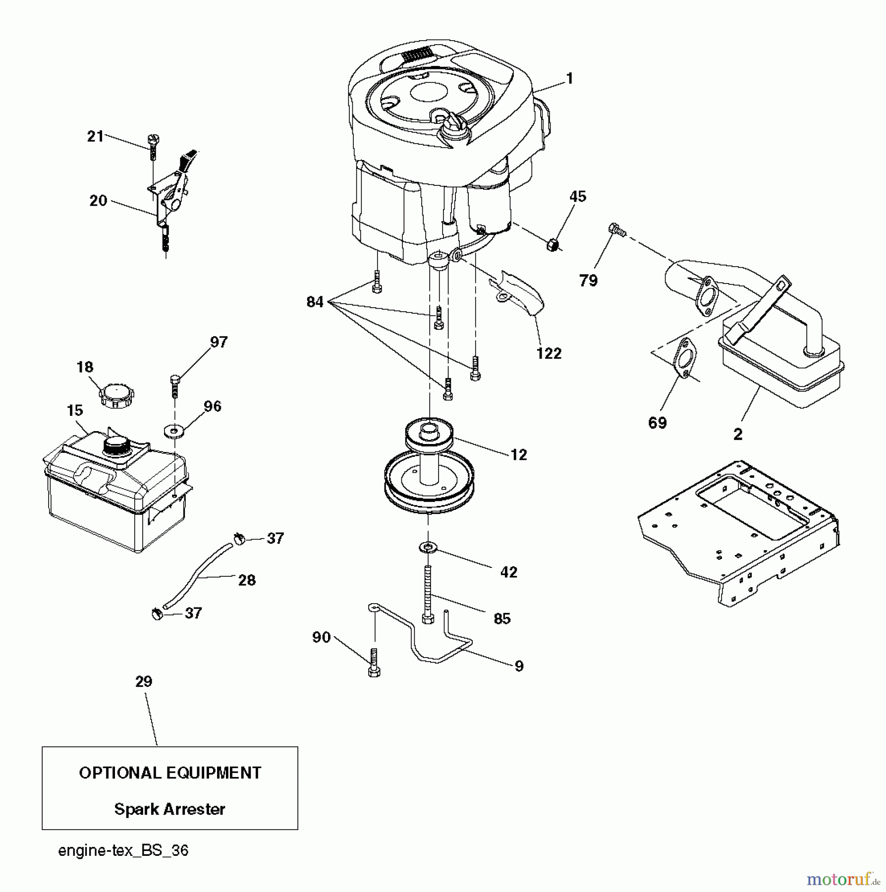 Husqvarna Rasen und Garten Traktoren LT 2213 (96041007903) - Husqvarna Lawn Tractor (2011-03 & After) ENGINE
