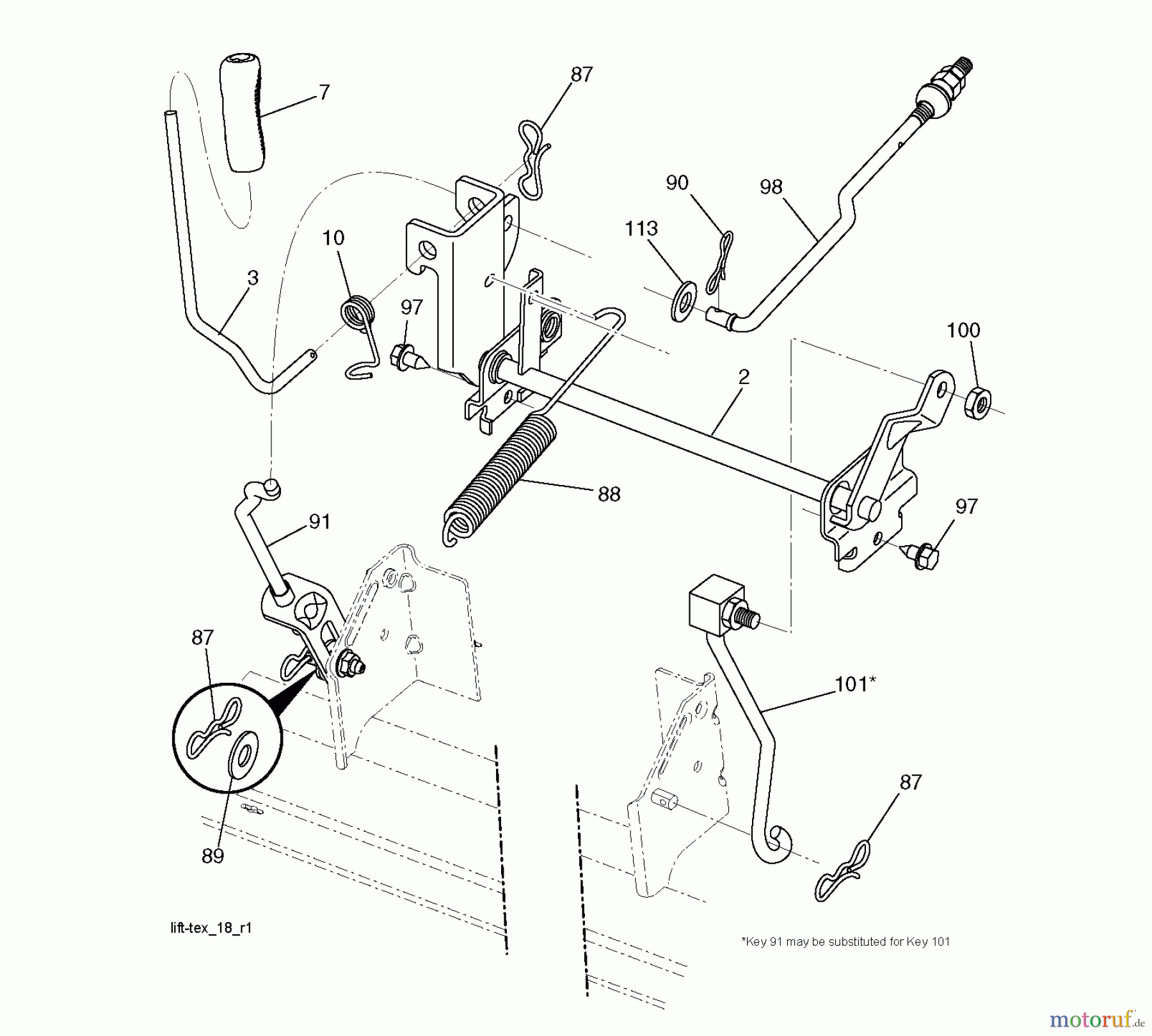 Husqvarna Rasen und Garten Traktoren LT 2213 (96041007903) - Husqvarna Lawn Tractor (2011-03 & After) MOWER LIFT / DECK LIFT