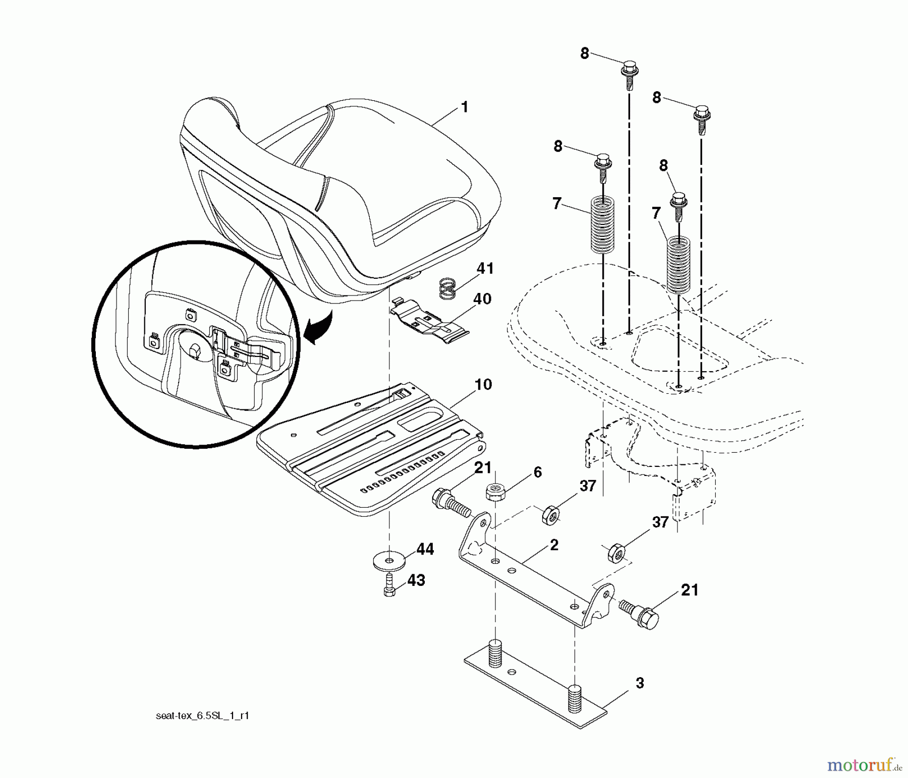 Husqvarna Rasen und Garten Traktoren LT 2213 (96041007903) - Husqvarna Lawn Tractor (2011-03 & After) SEAT
