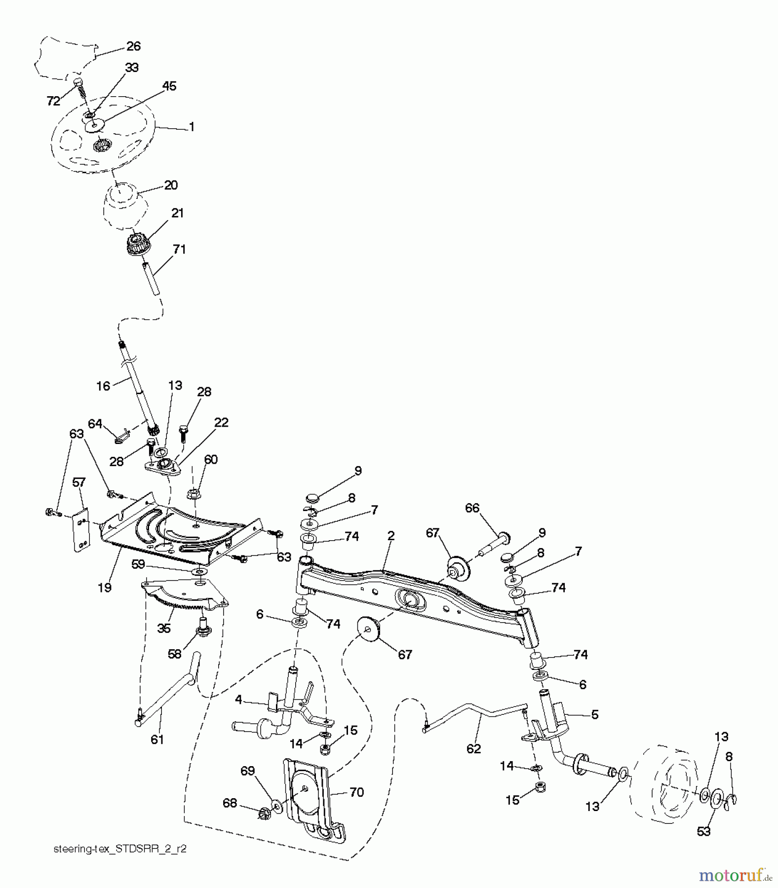  Husqvarna Rasen und Garten Traktoren LT 2213 (96041007903) - Husqvarna Lawn Tractor (2011-03 & After) STEERING