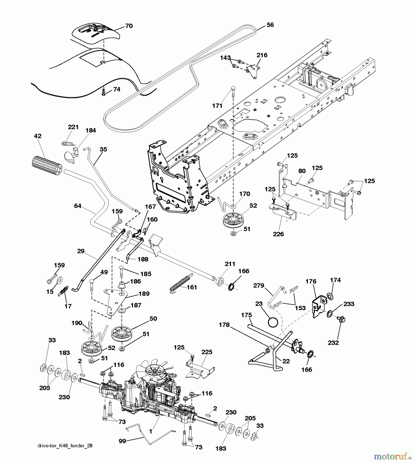 Jonsered Rasen und Garten Traktoren LT2223 A2 (96041014401) - Jonsered Lawn & Garden Tractor (2010-02) DRIVE