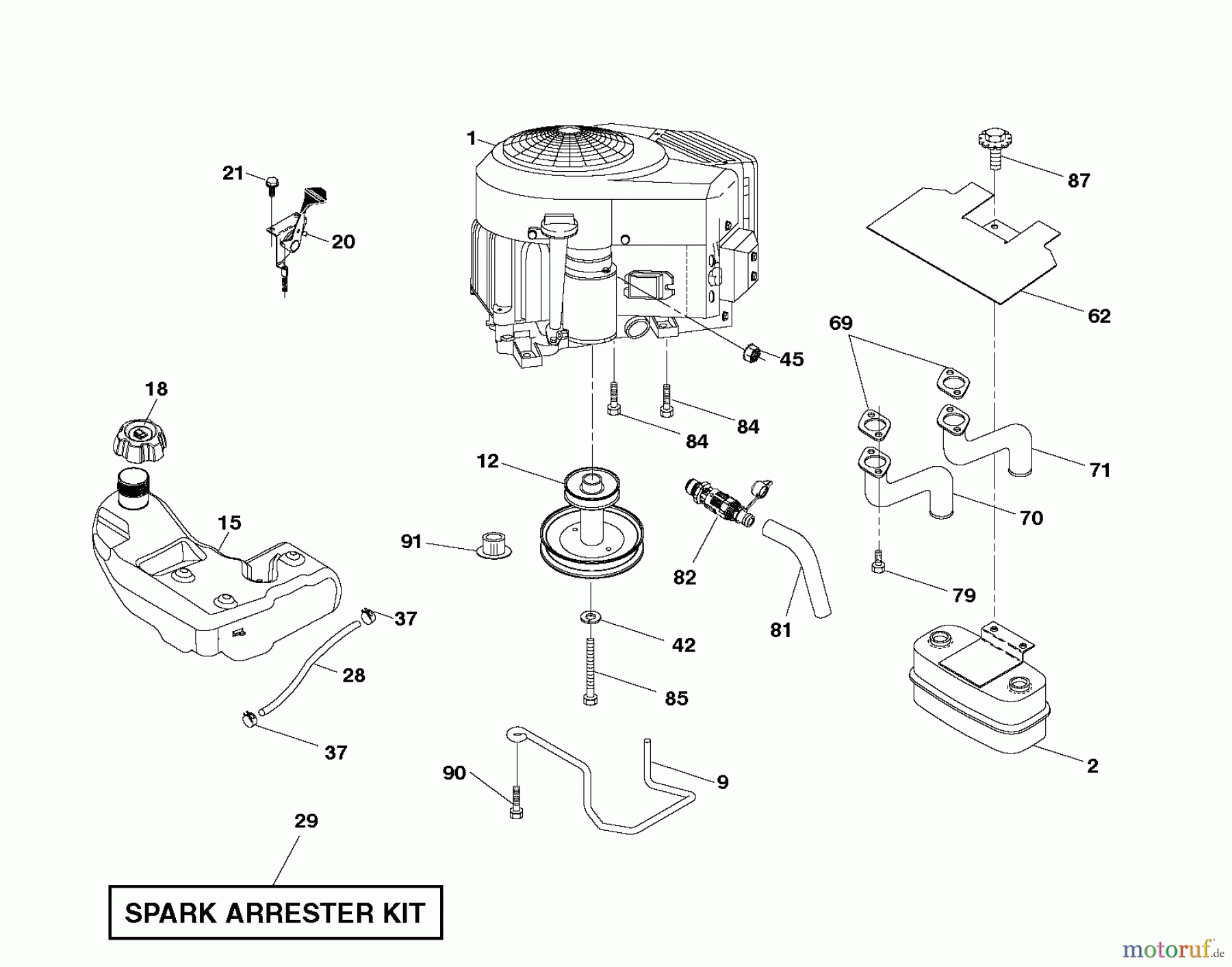 Husqvarna Rasen und Garten Traktoren LT 2223A2 (96041014401) - Husqvarna Lawn Tractor (2010-02 & After) ENGINE