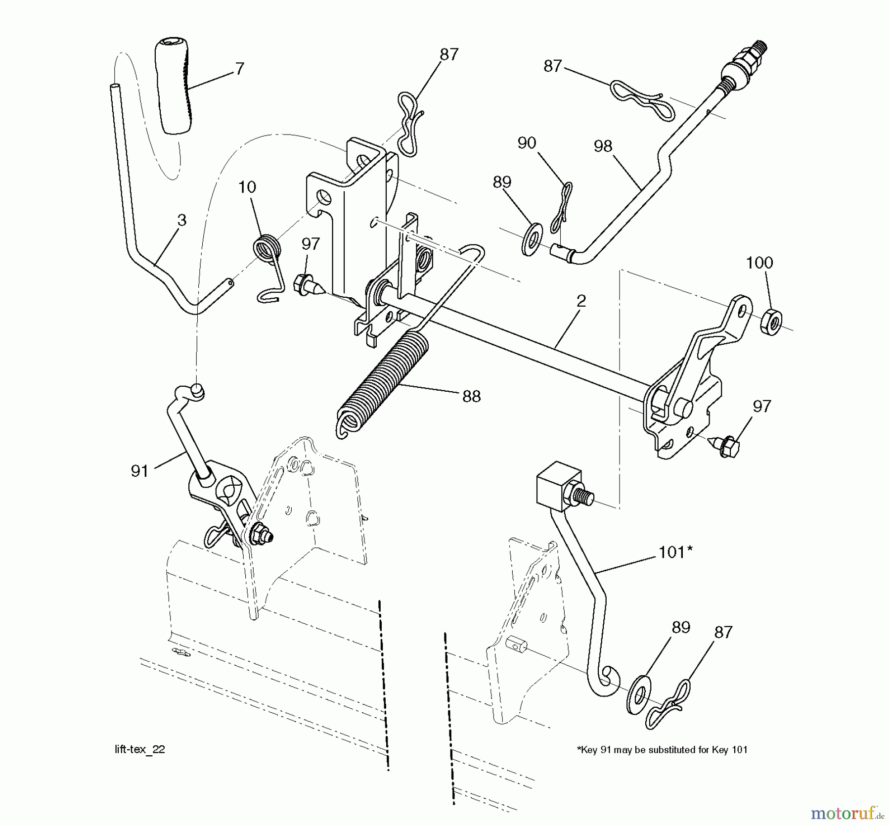 Husqvarna Rasen und Garten Traktoren LT 2223A2 (96041014401) - Husqvarna Lawn Tractor (2010-02 & After) MOWER LIFT / DECK LIFT