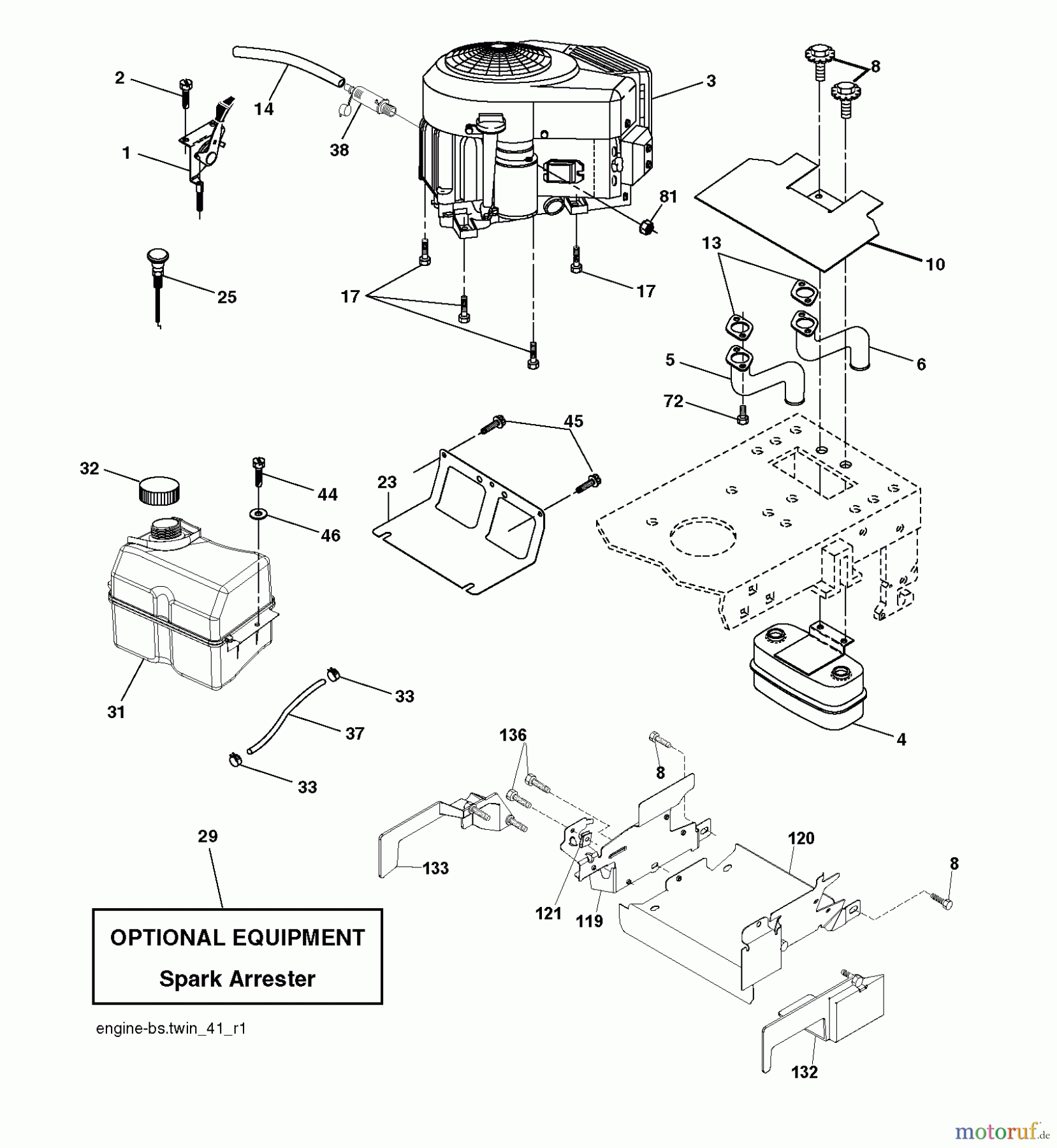 Husqvarna Rasen und Garten Traktoren LT 2223CMA2 (96061026900) - Husqvarna Lawn Tractor (2010-01 & After) ENGINE