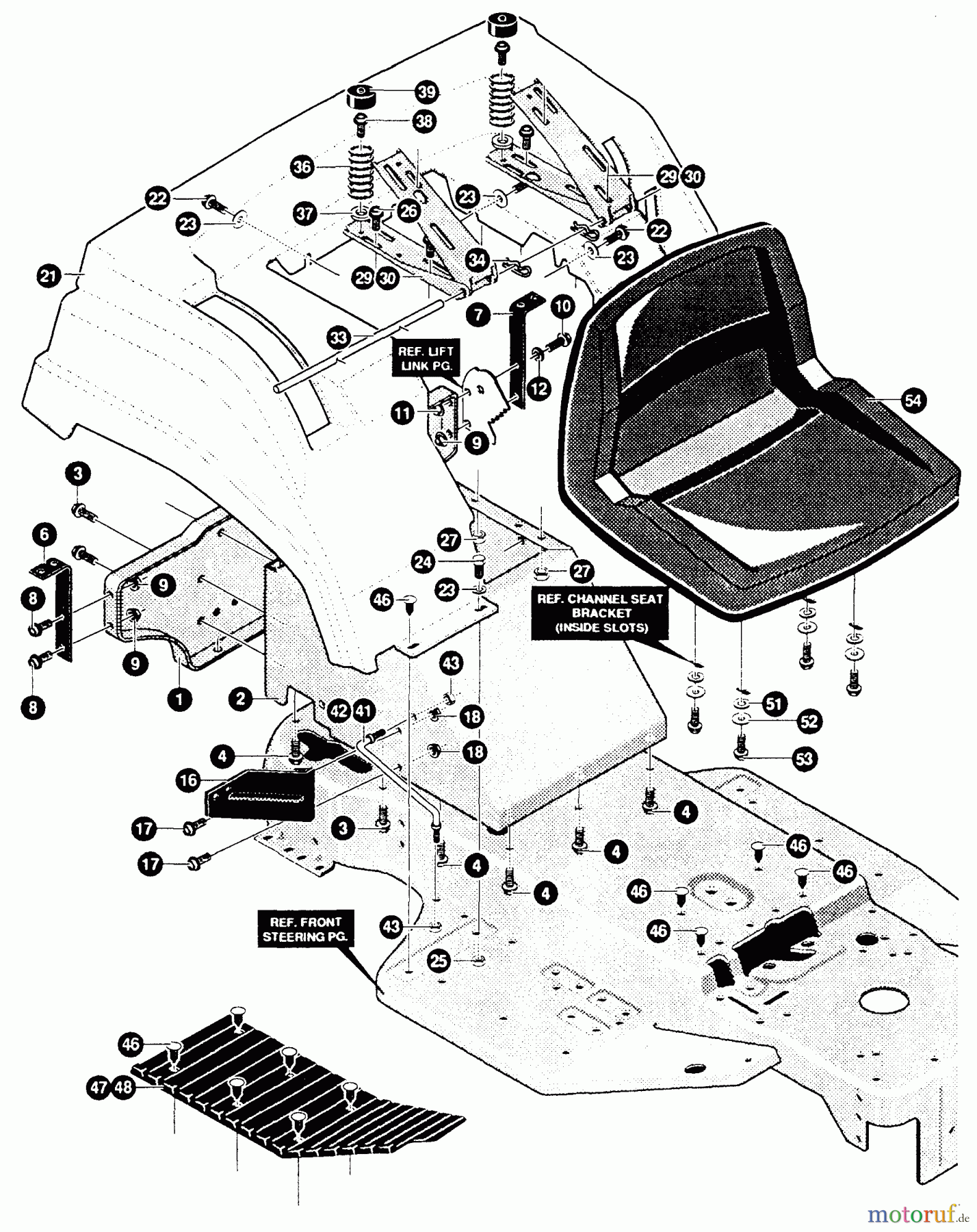 Husqvarna Rasen und Garten Traktoren LT 4140G (E4014-030) - Husqvarna Lawn Tractor (1994-01 & After) Chassis/Seat/Rear Fender