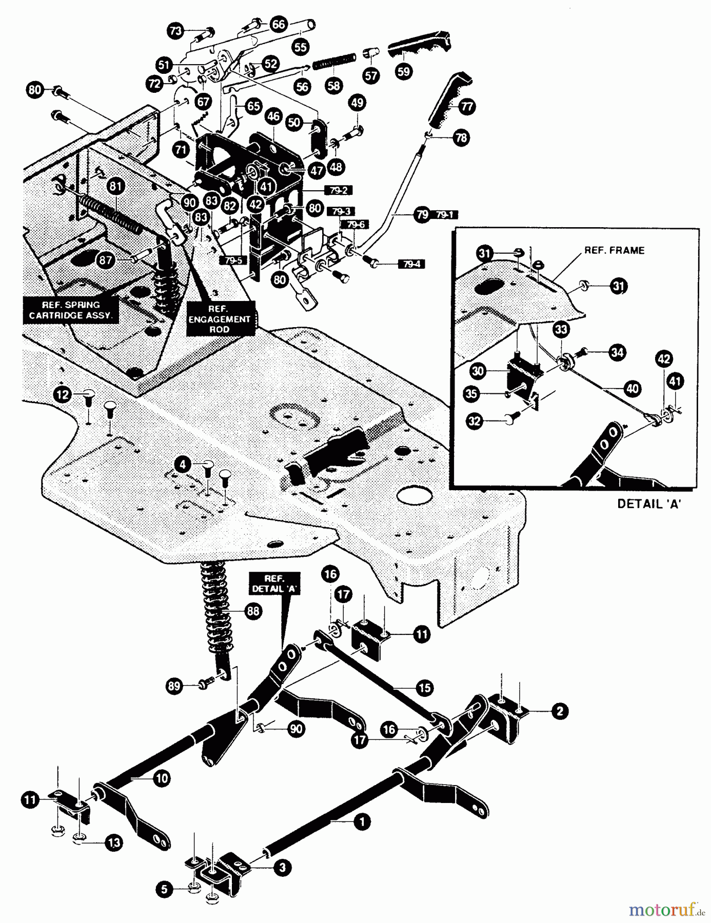 Husqvarna Rasen und Garten Traktoren LT 4140G (E4014-030) - Husqvarna Lawn Tractor (1994-01 & After) Deck Lift