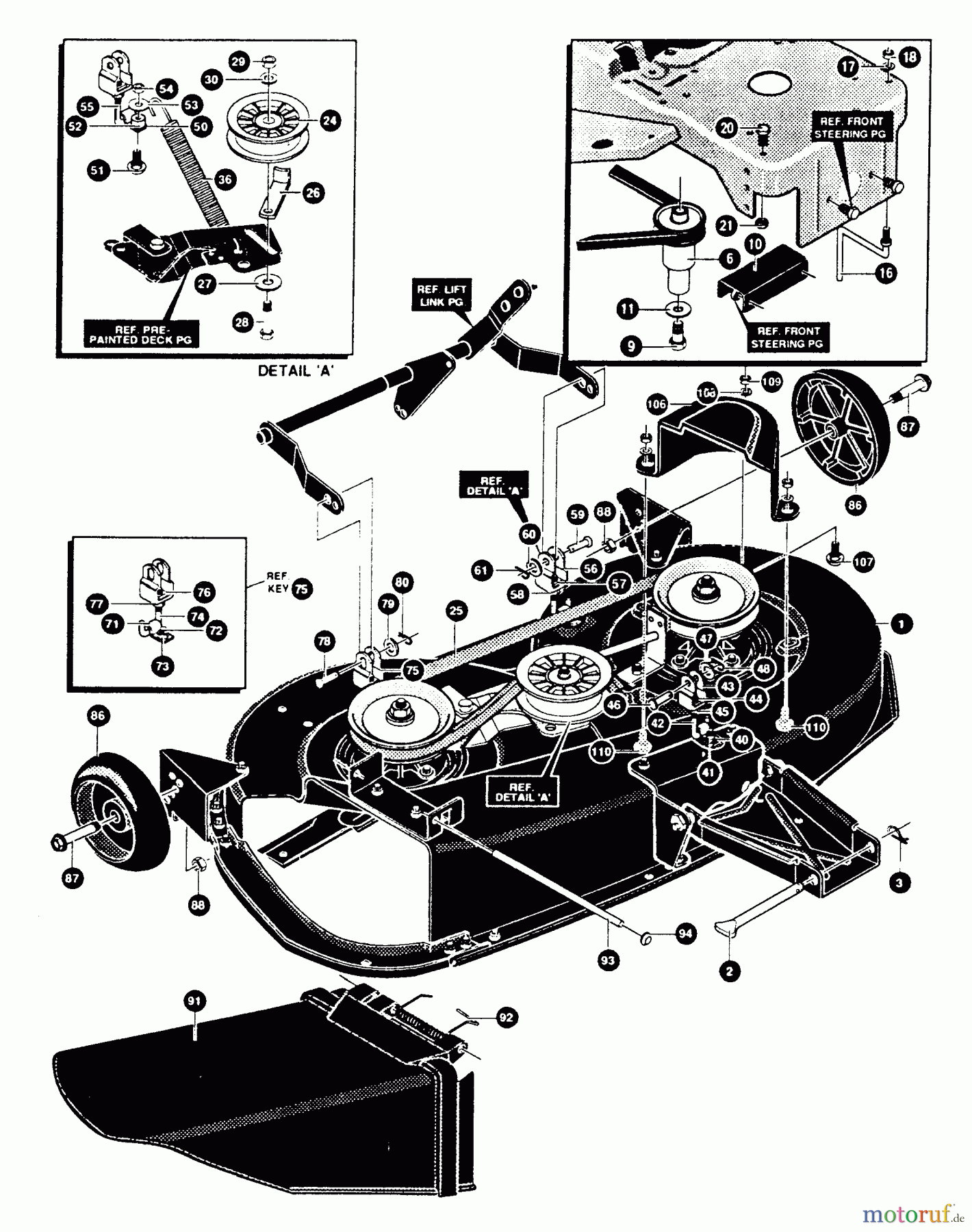 Husqvarna Rasen und Garten Traktoren LT 4140H (E4014-040) - Husqvarna Lawn Tractor (1994-01 & After) Deck (B)