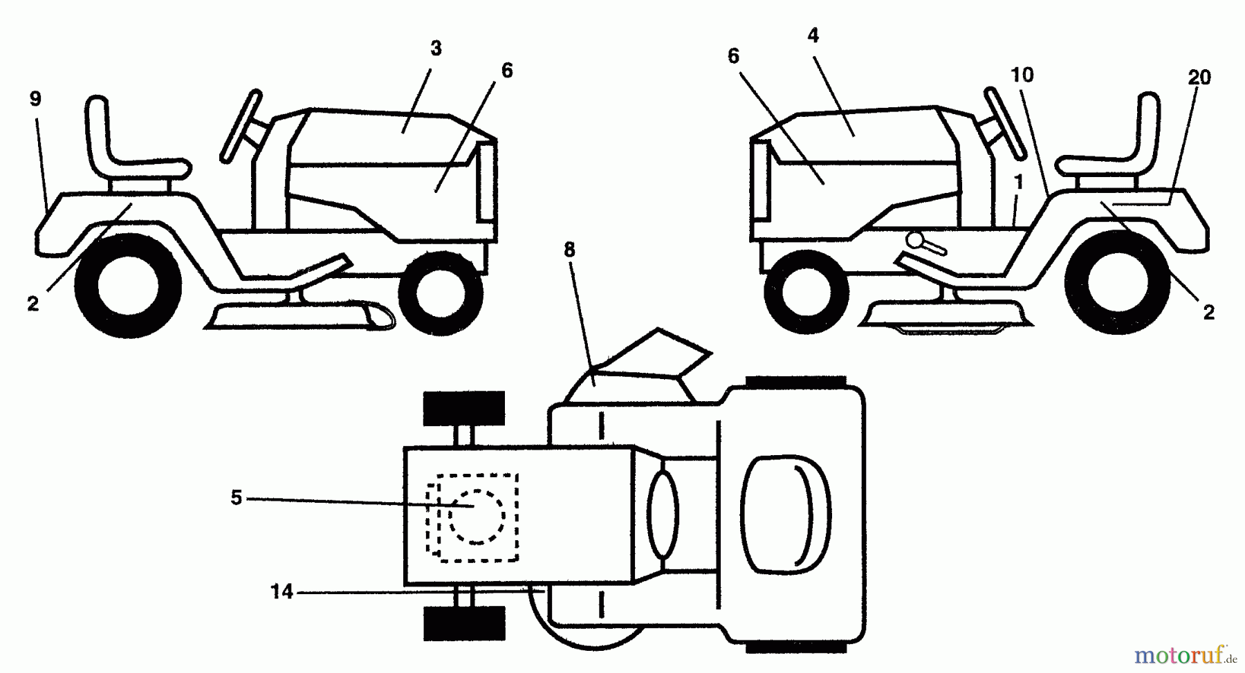 Husqvarna Rasen und Garten Traktoren LTH 120 (954140003) (HCLTH120A) - Husqvarna Lawn Tractor (1997-11 & After) Decals