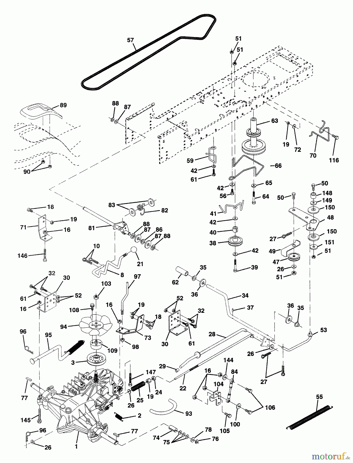 Husqvarna Rasen und Garten Traktoren LTH 120 (954140003) (HCLTH120A) - Husqvarna Lawn Tractor (1997-11 & After) Drive