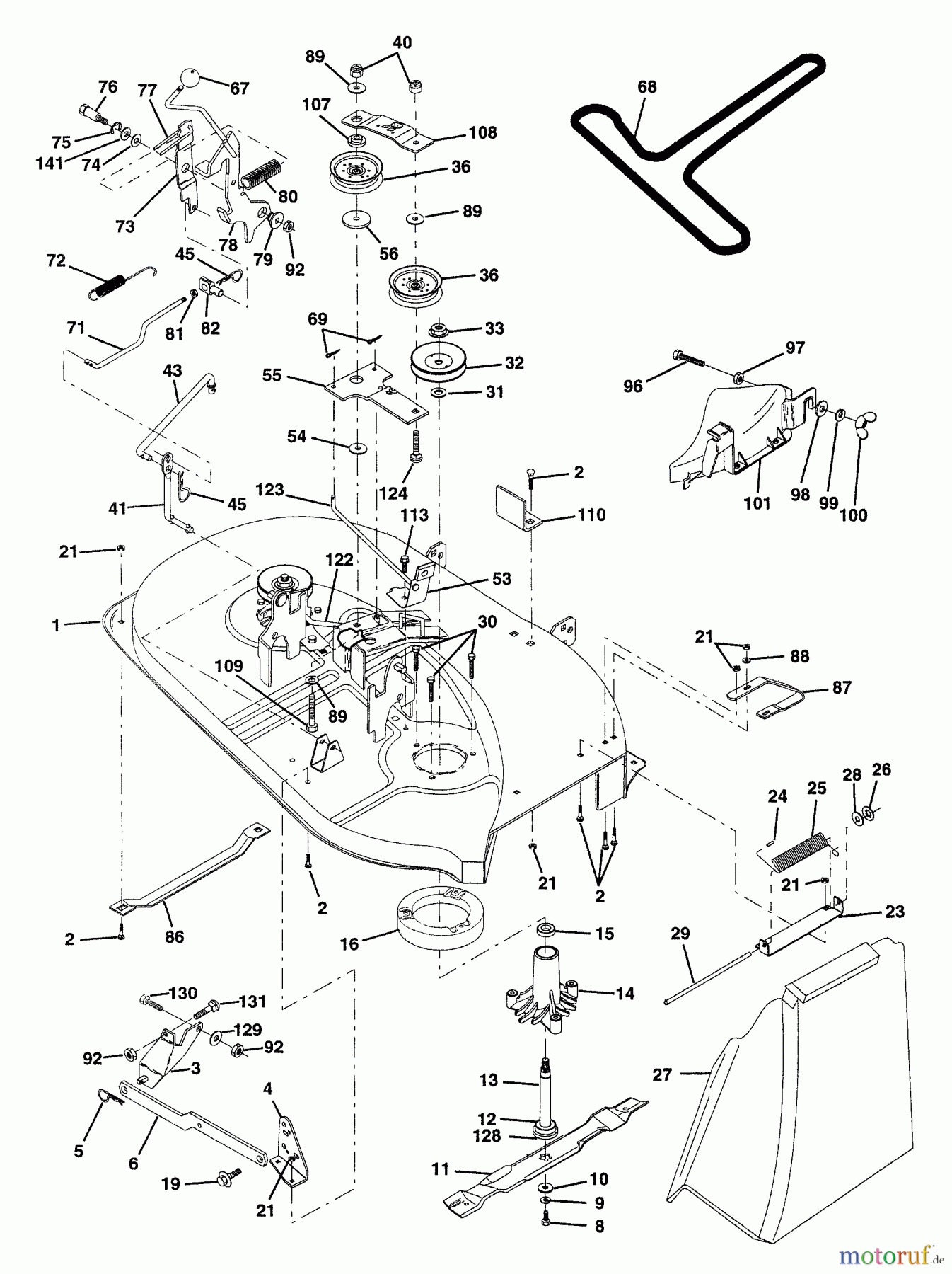 Husqvarna Rasen und Garten Traktoren LTH 120 (954140003) (HCLTH120A) - Husqvarna Lawn Tractor (1997-11 & After) Mower Deck