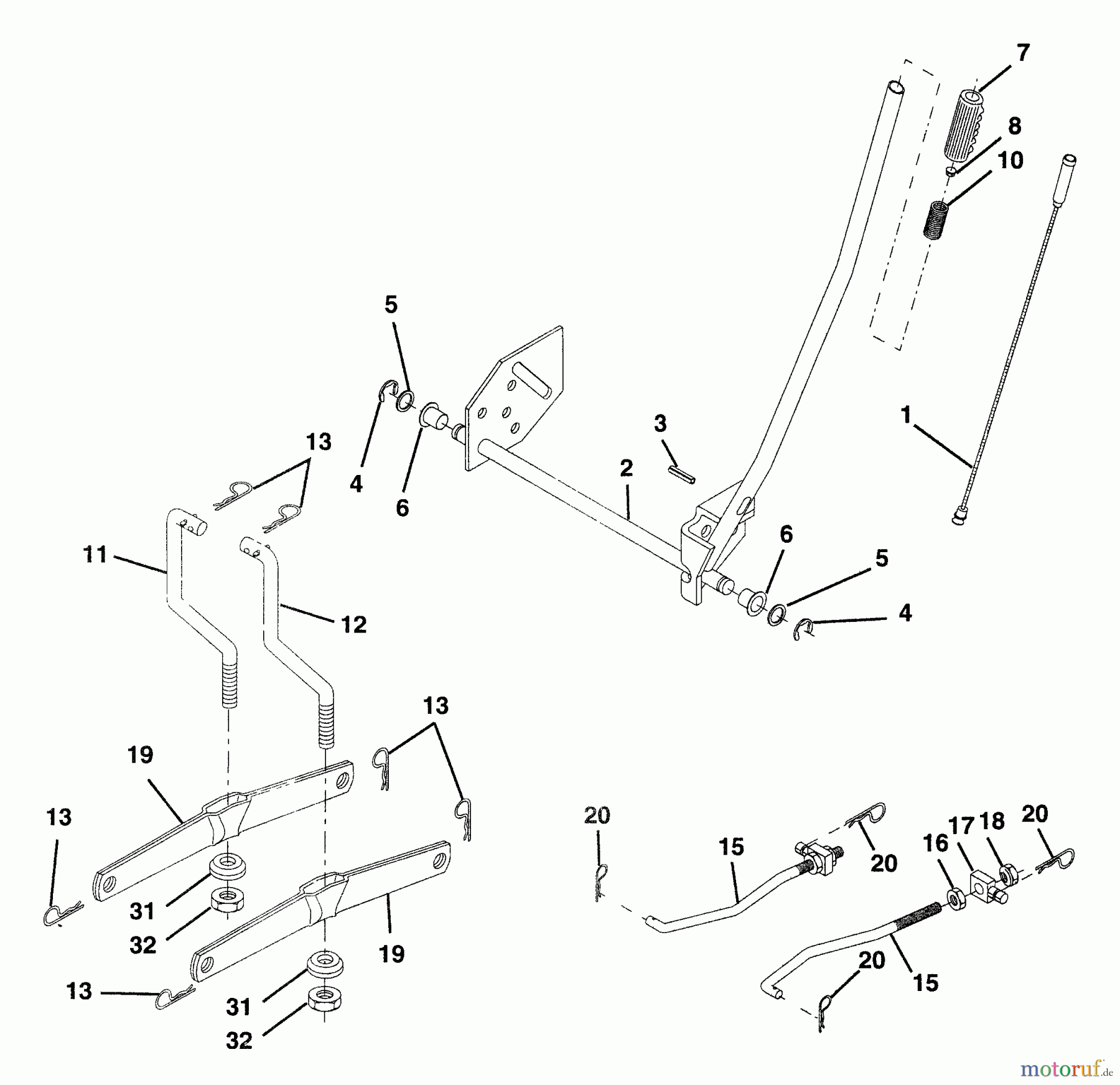 Husqvarna Rasen und Garten Traktoren LTH 120 (954140003) (HCLTH120A) - Husqvarna Lawn Tractor (1997-11 & After) Mower Lift