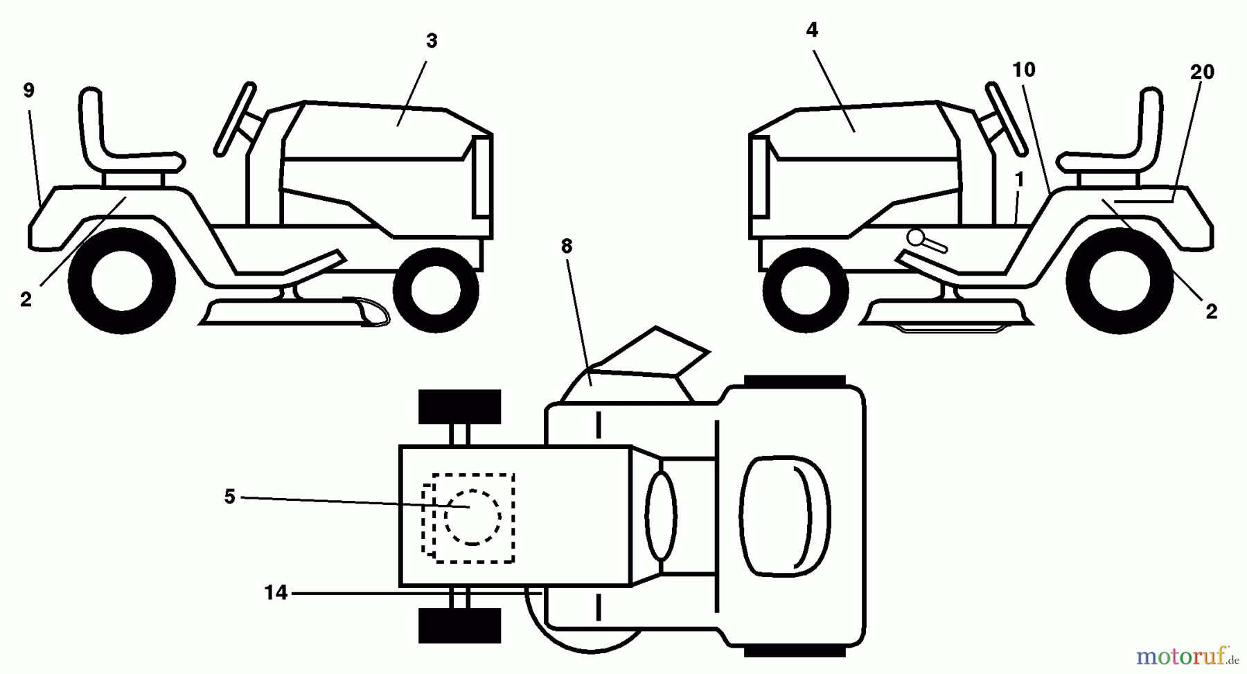 Husqvarna Rasen und Garten Traktoren LTH 120 (954140003) (HCLTH120B) - Husqvarna Lawn Tractor (1999-01 & After) Decals