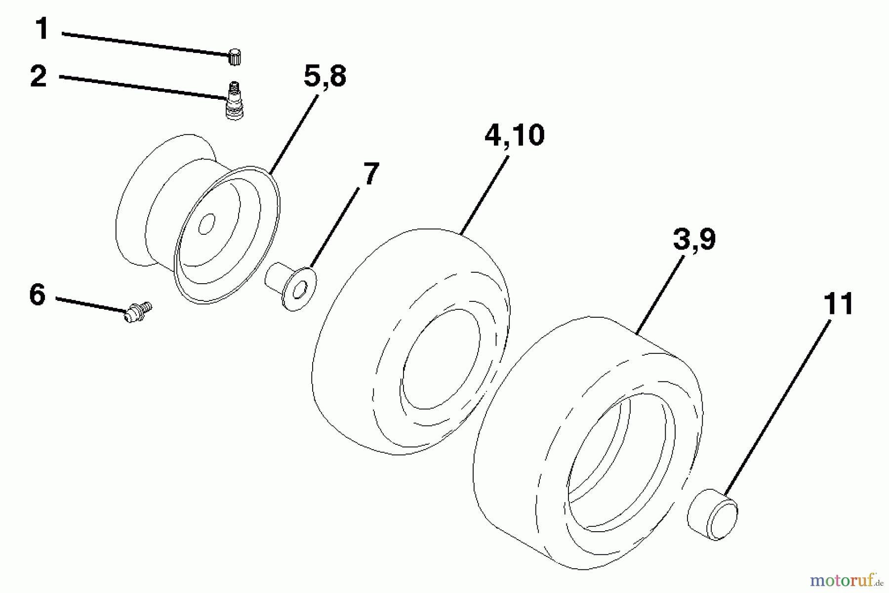 Husqvarna Rasen und Garten Traktoren LTH 120 (954140003) (HCLTH120B) - Husqvarna Lawn Tractor (1999-01 & After) Wheels & Tires