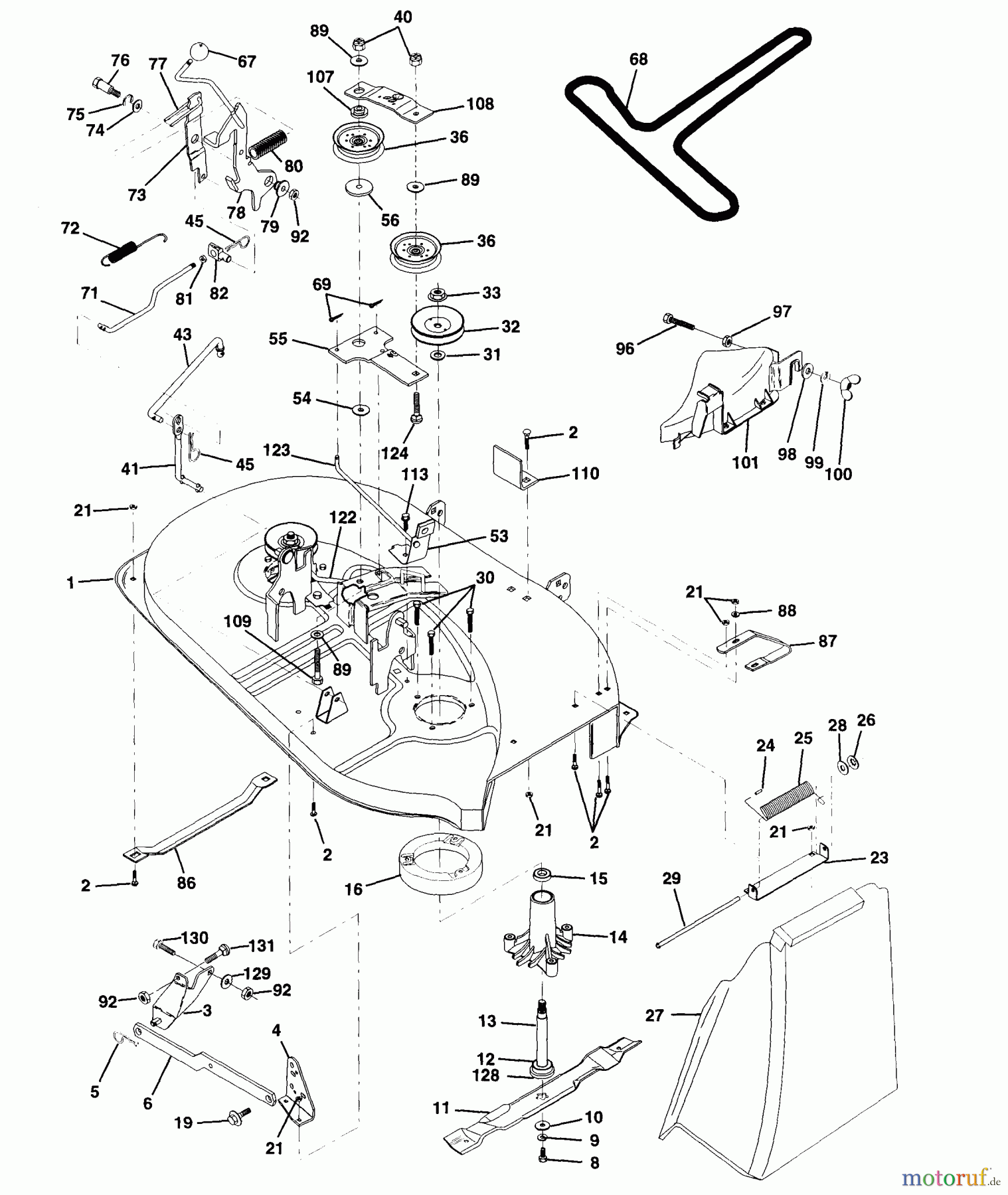 Husqvarna Rasen und Garten Traktoren LTH 120 (954140003A) - Husqvarna Lawn Tractor (1997-12 & After) Mower Deck