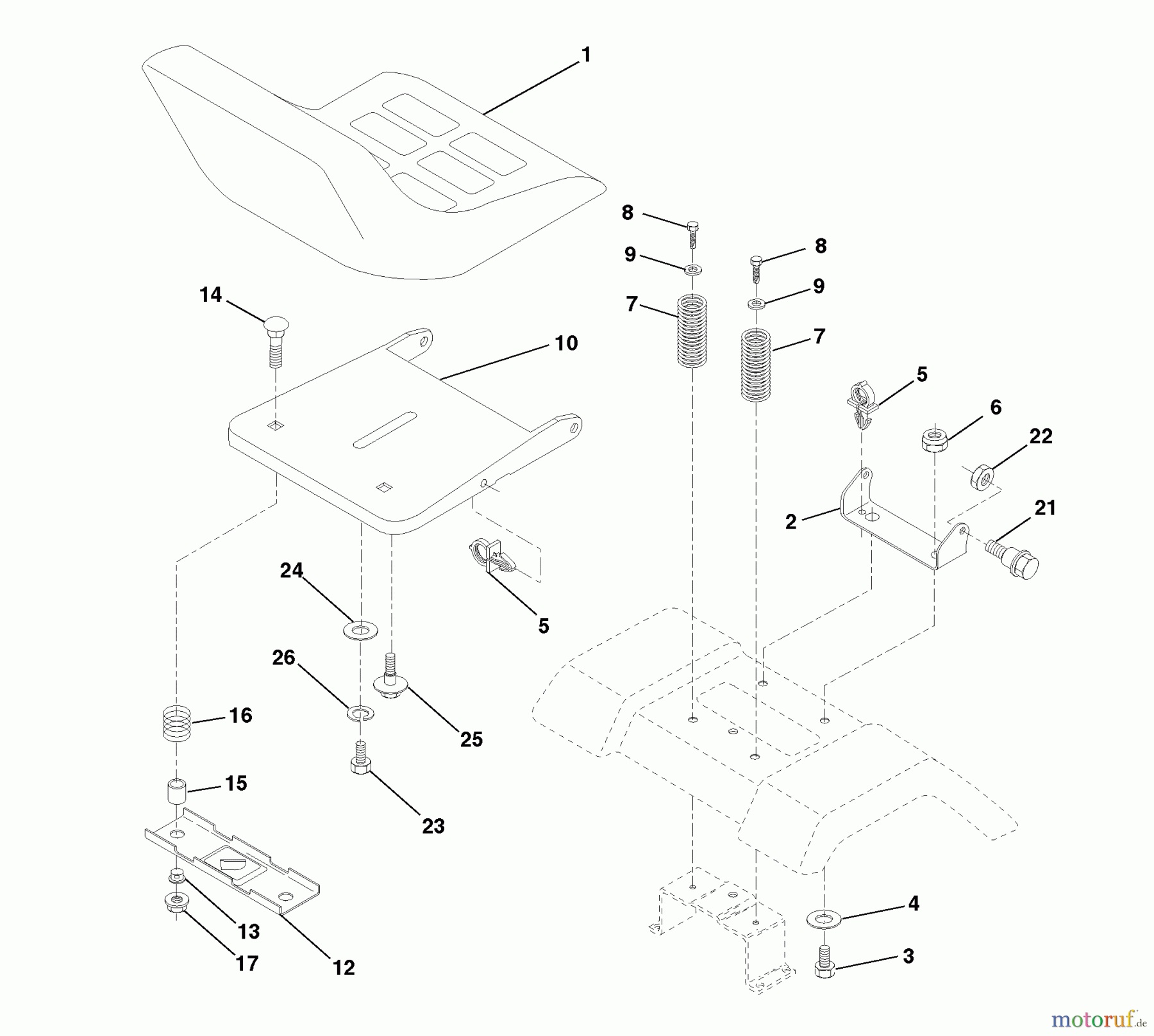 Husqvarna Rasen und Garten Traktoren LTH 120 (954140003B) - Husqvarna Lawn Tractor (1997-12 & After) Seat Assembly