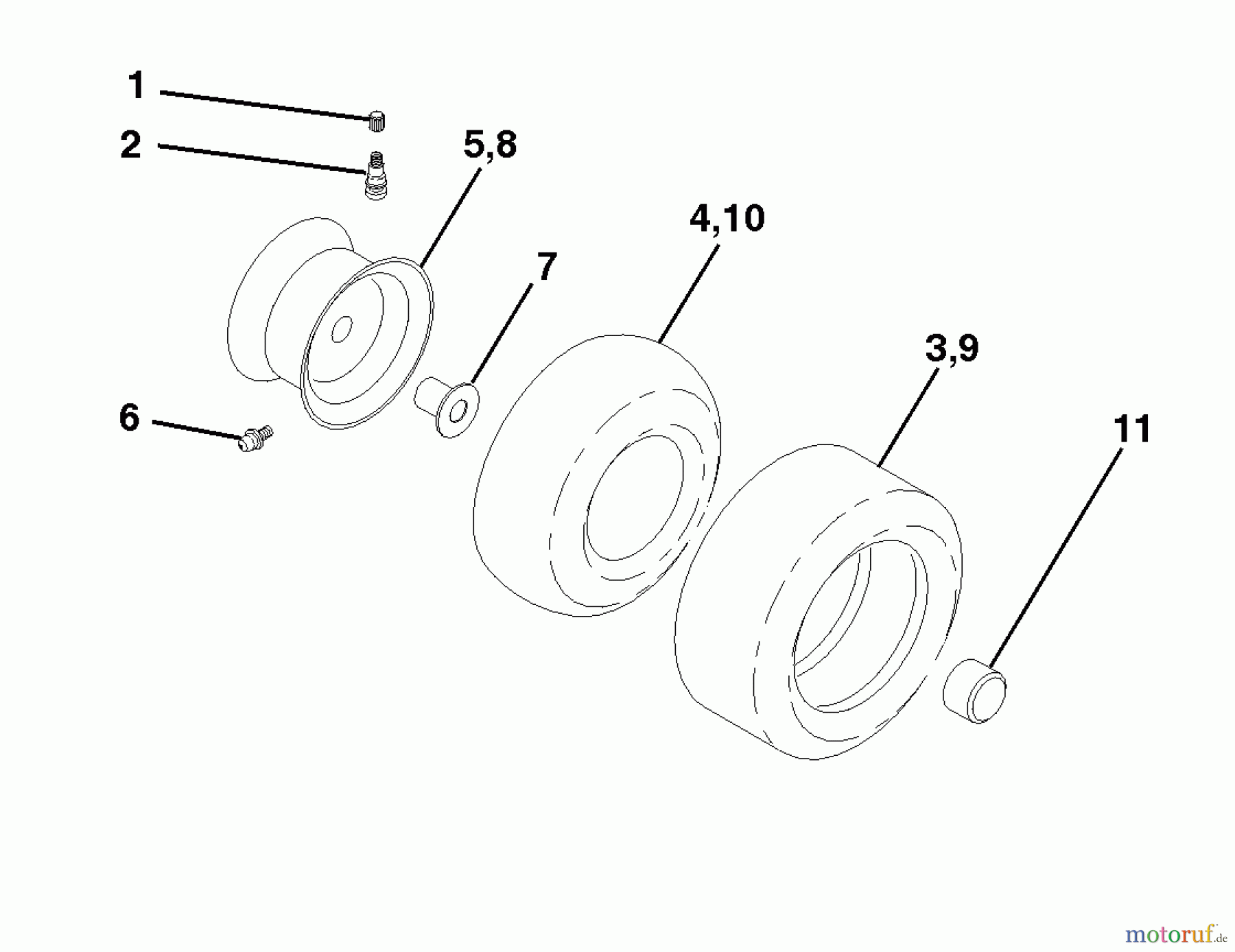 Husqvarna Rasen und Garten Traktoren LTH 120 (954140003B) - Husqvarna Lawn Tractor (1997-12 & After) Wheel & Tires
