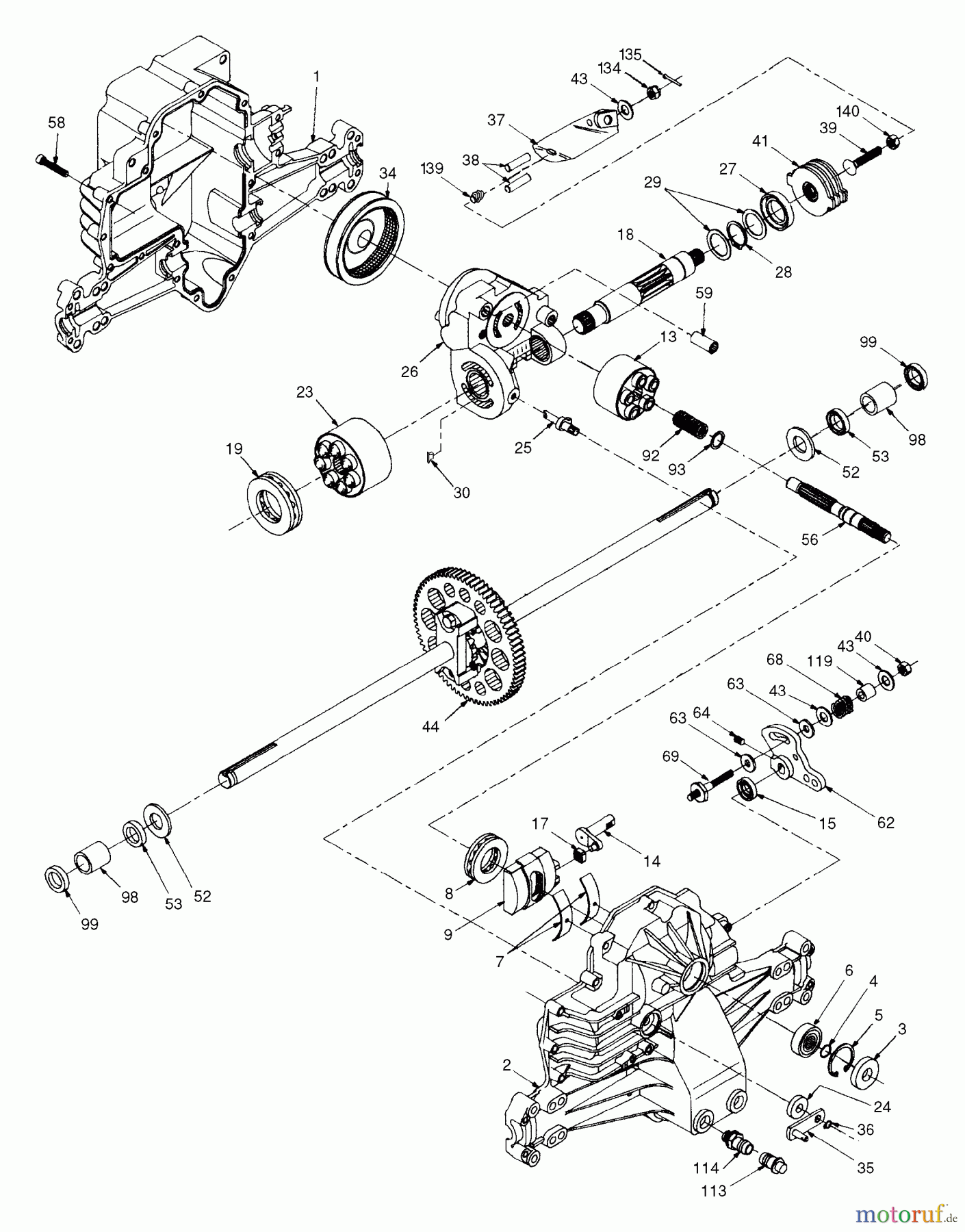 Husqvarna Rasen und Garten Traktoren LTH 120 (954140003C) - Husqvarna Lawn Tractor (1998-02 & After) Hydro Gear Transaxle