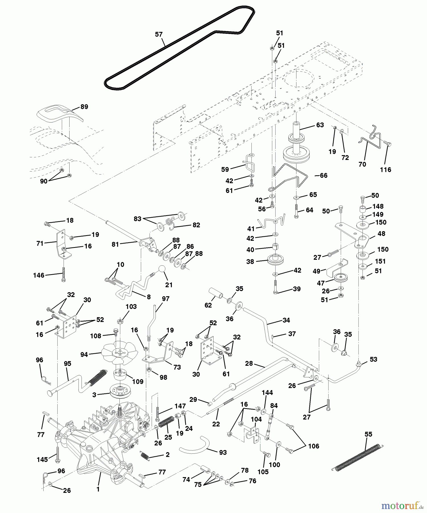 Husqvarna Rasen und Garten Traktoren LTH 120 (954140003D) - Husqvarna Lawn Tractor (1998-07 & After) Drive