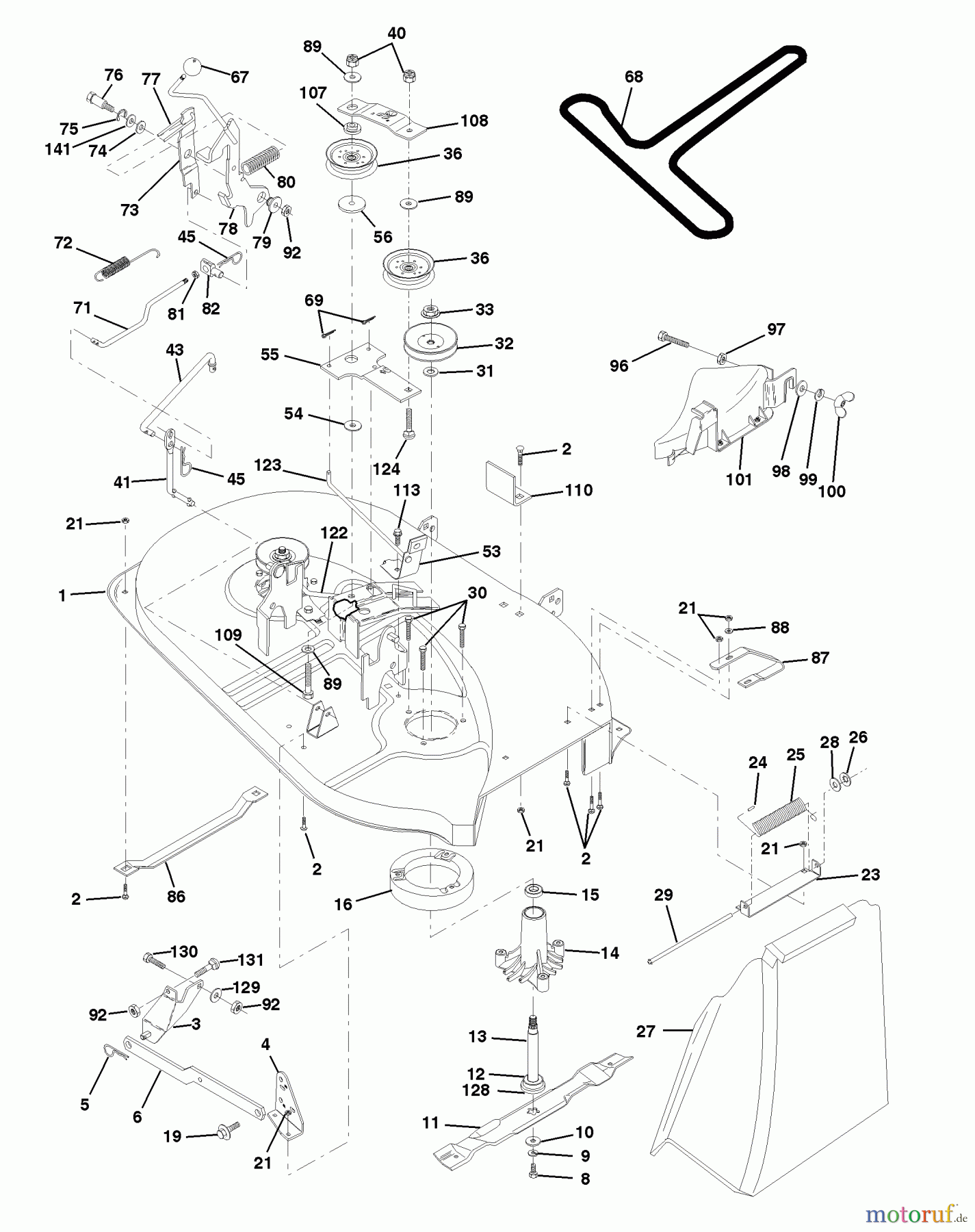 Husqvarna Rasen und Garten Traktoren LTH 120 (954140003D) - Husqvarna Lawn Tractor (1998-07 & After) Mower Deck