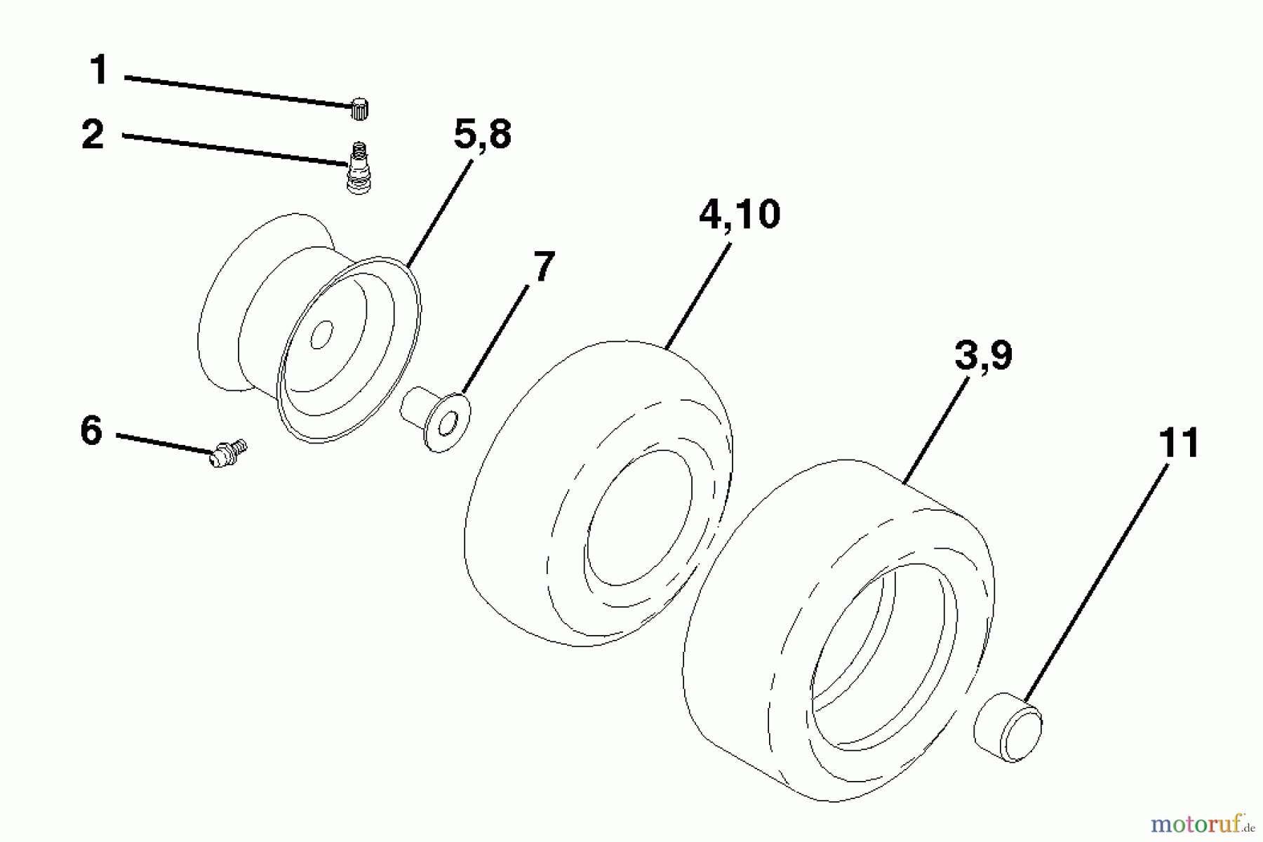 Husqvarna Rasen und Garten Traktoren LTH 120 (954140003D) - Husqvarna Lawn Tractor (1998-07 & After) Wheels And Tires
