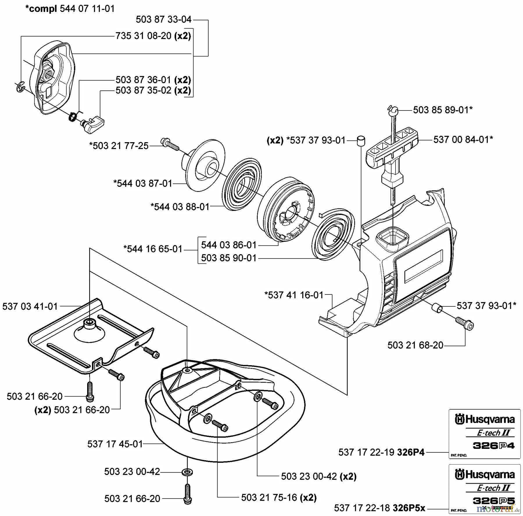 Husqvarna Zubehör, Sägen 326 P5X - Husqvarna Saw Attachment (2006-07 & After) Starter