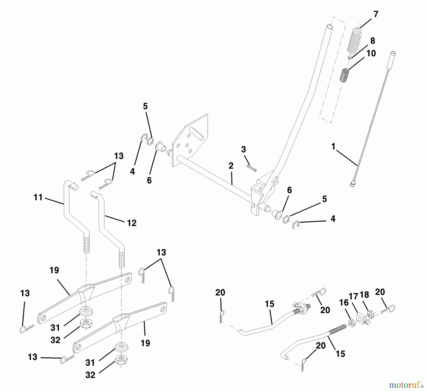 Husqvarna Rasen und Garten Traktoren LTH 120 (954140013A) - Husqvarna Lawn Tractor (1997-12 & After) Mower Lift
