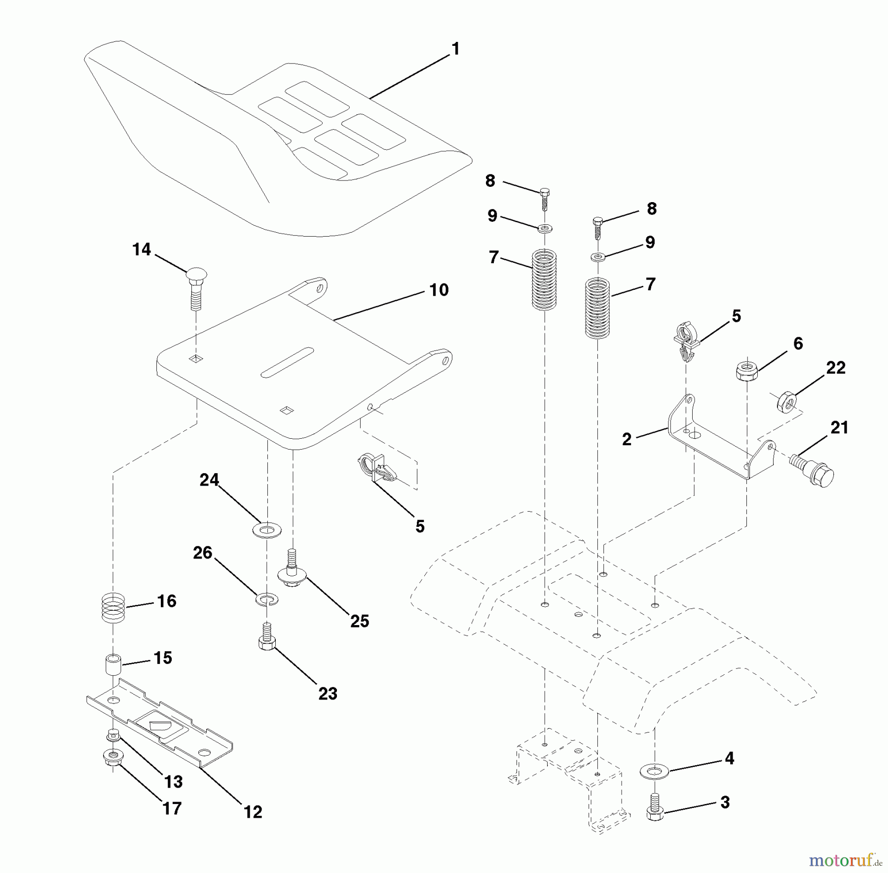 Husqvarna Rasen und Garten Traktoren LTH 120 (954140013A) - Husqvarna Lawn Tractor (1997-12 & After) Seat Assembly