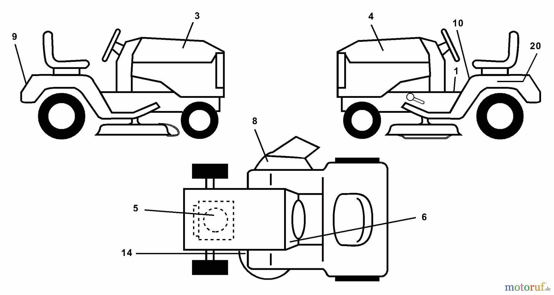 Husqvarna Rasen und Garten Traktoren LTH 120 (954140106B) - Husqvarna Lawn Tractor (2000-01 & After) Decals