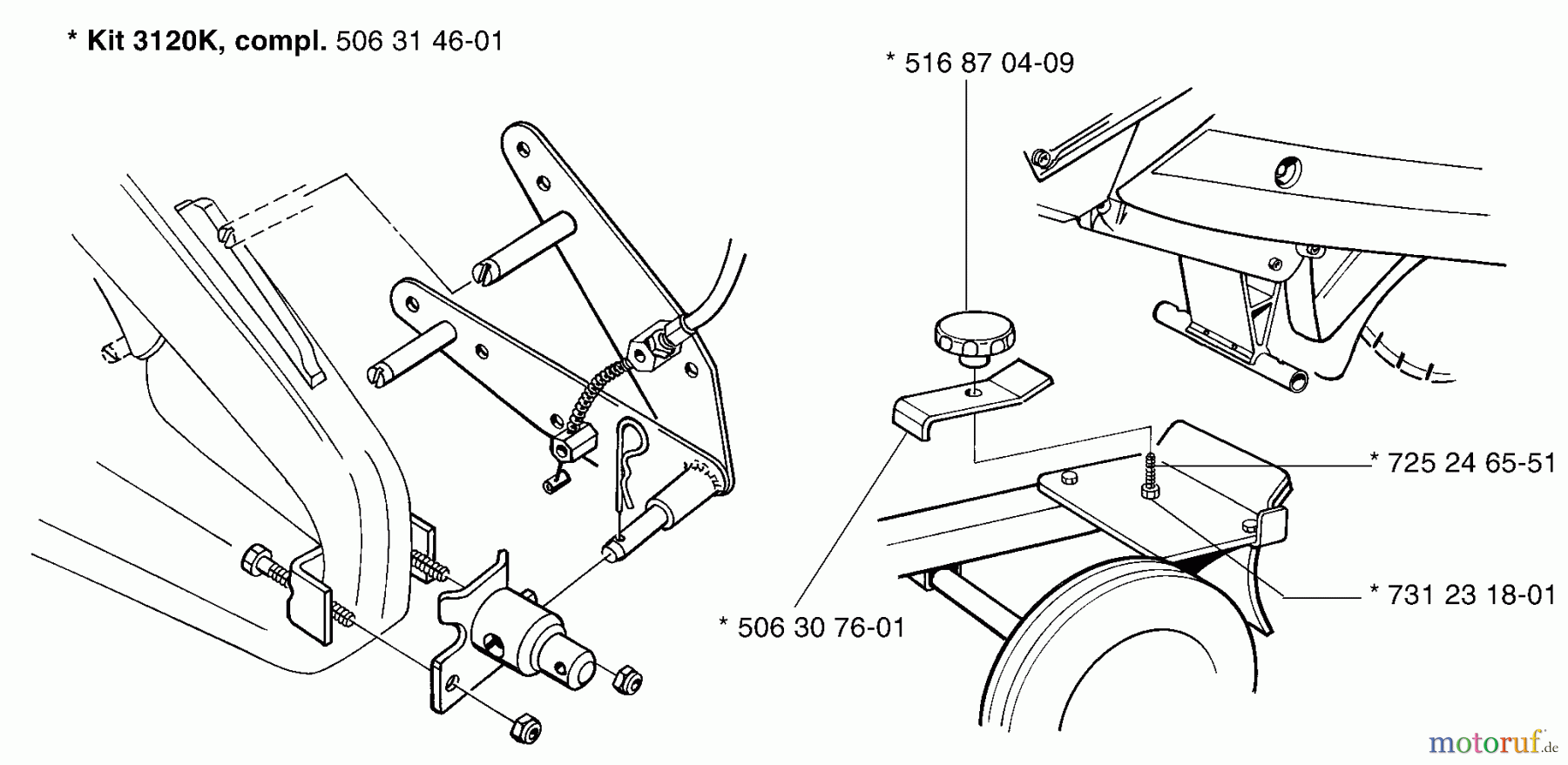 Husqvarna Zubehör, Sägen KV 03 - Husqvarna Trolley Cart for 371 K / 3210 K (1999-09 to 2000-02) Hitch For 3120K