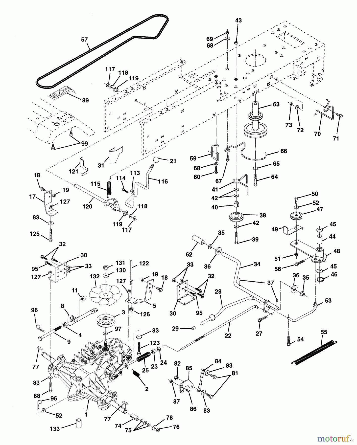 Husqvarna Rasen und Garten Traktoren LTH 125 (954000782) (HC125H42A) - Husqvarna Lawn Tractor (1994-01 & After) Drive