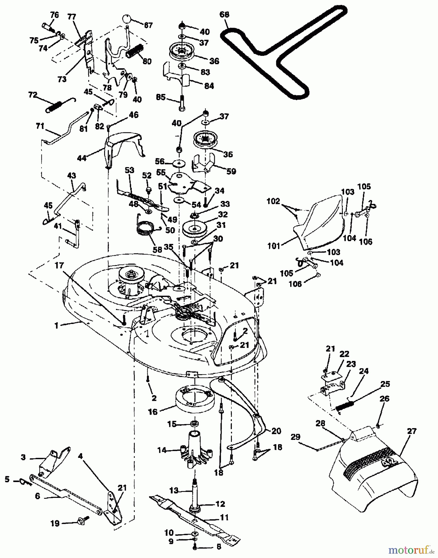 Husqvarna Rasen und Garten Traktoren LTH 125 (954002721) (HC125H42C) - Husqvarna Lawn Tractor (1996-04 & After) 42