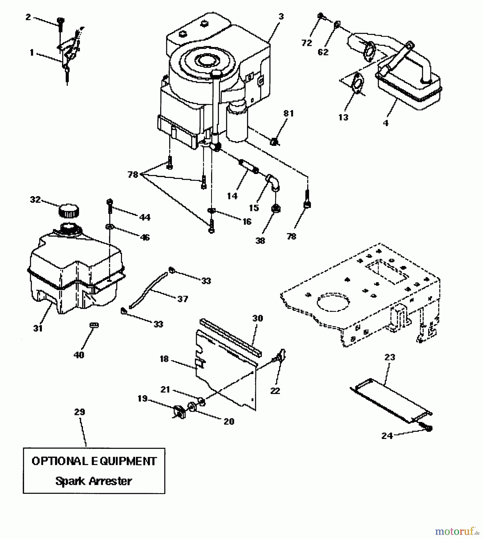 Husqvarna Rasen und Garten Traktoren LTH 125 (954002721) (HC125H42C) - Husqvarna Lawn Tractor (1996-04 & After) Engine